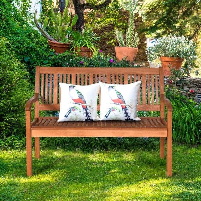 FarmHome Slatted 2 Seater Garden Eucalyptus Bench - PRHOMZ