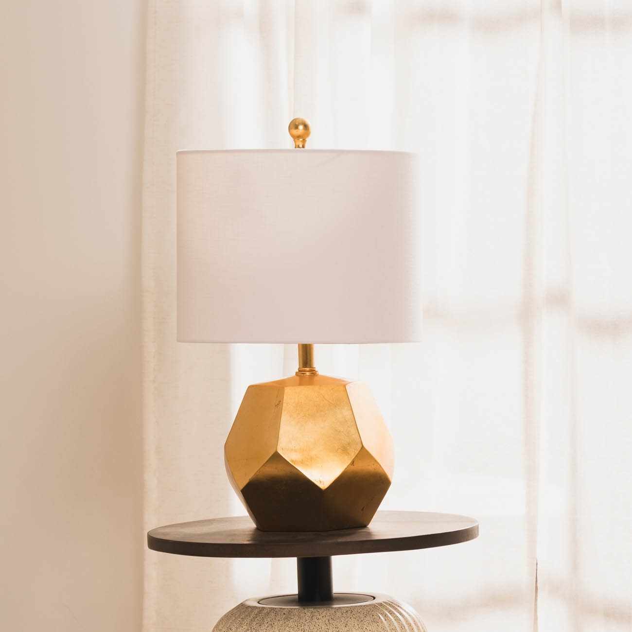 Coleford Gold Geometric Table Lamp