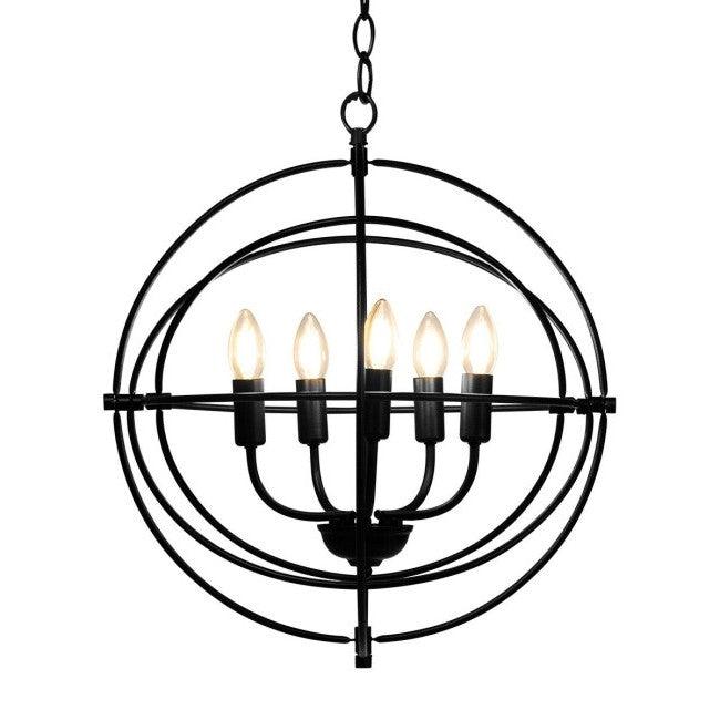 5 Light Brass Rustic Industrial Rotating Metal Chandelier - PRHOMZ