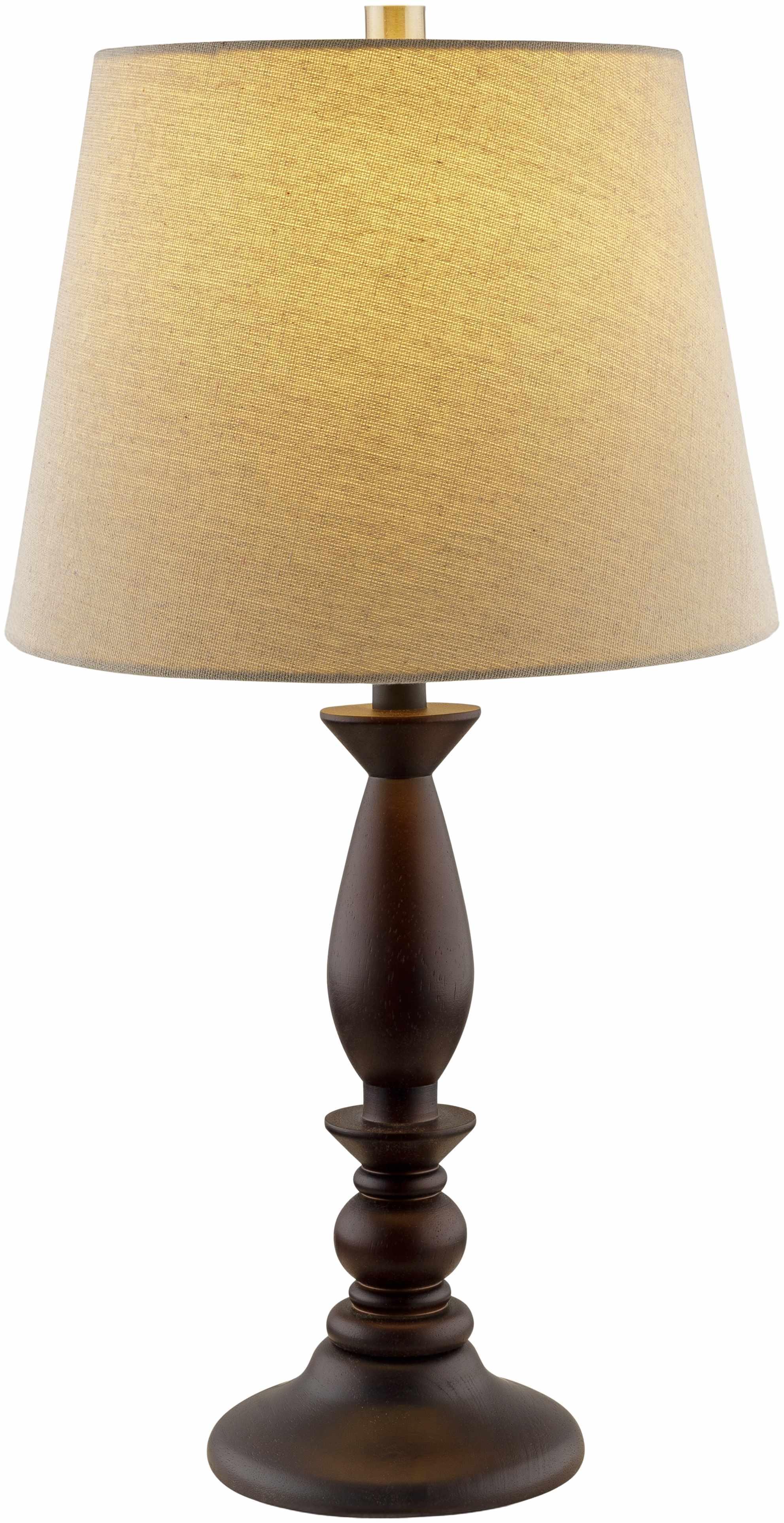 Utsunomiya Dark Brown Wood Table Lamp - PRHOMZ
