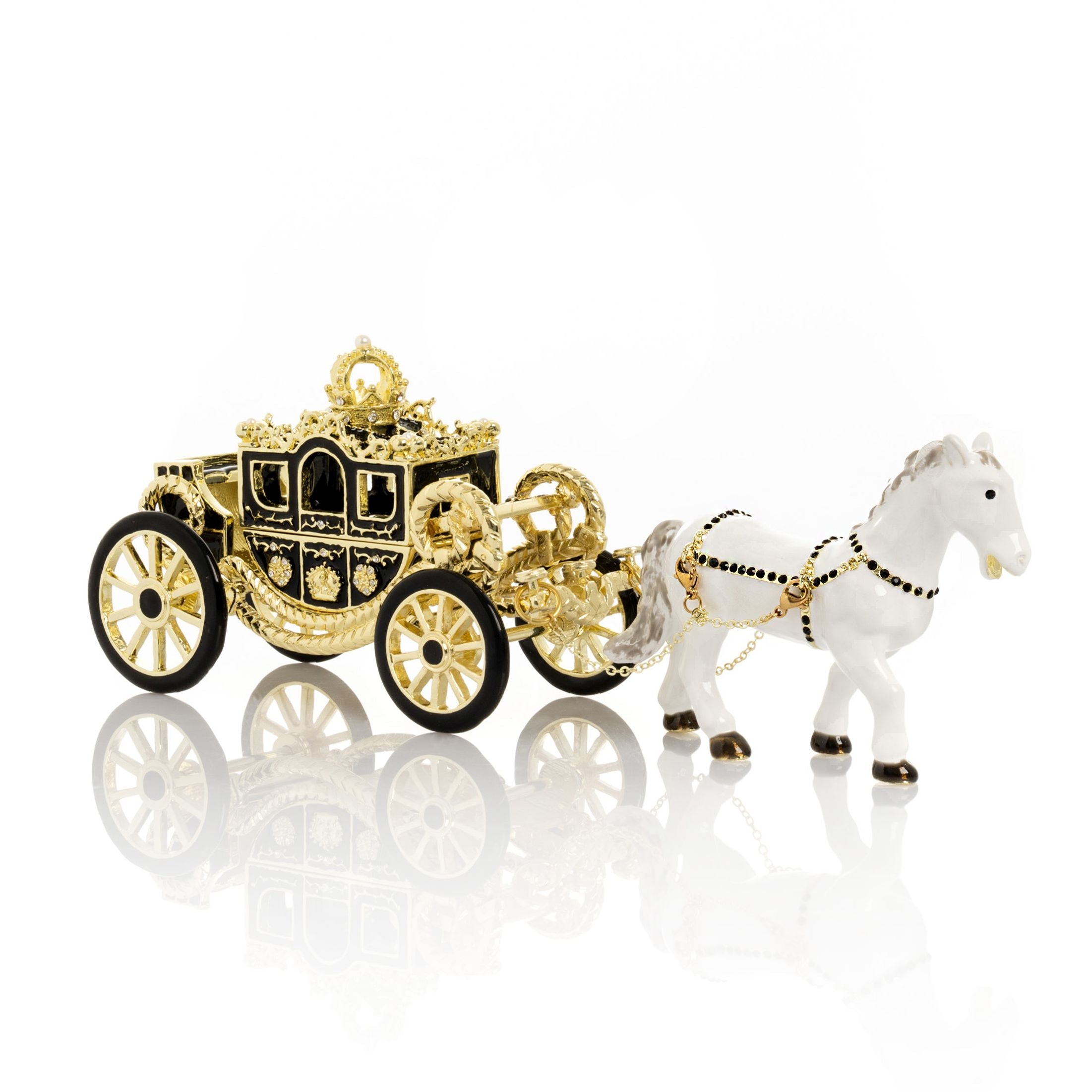 White Horse Pulling a Golden Carriage-0