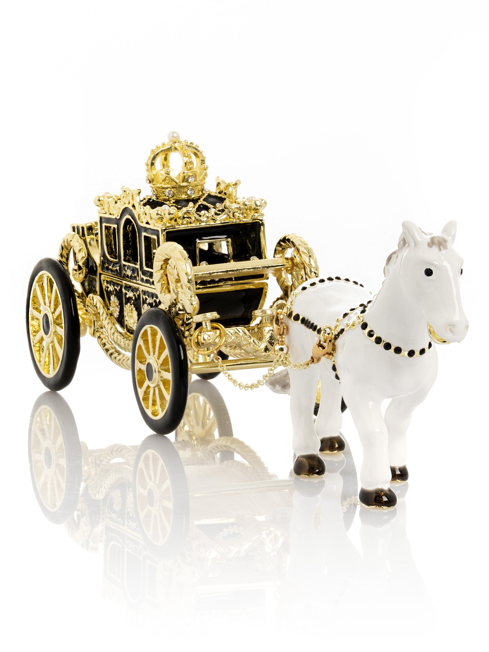 White Horse Pulling a Golden Carriage-1