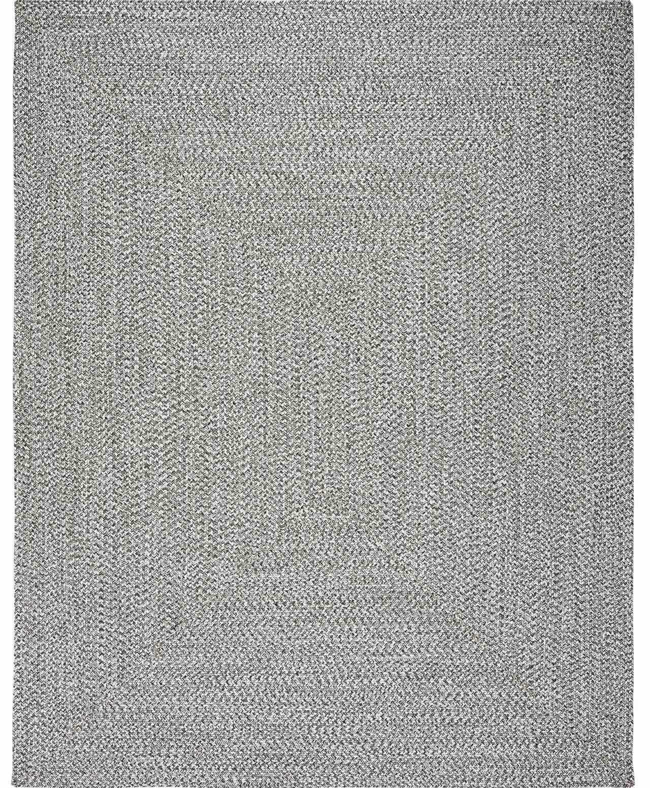 Cream Charcoal Braided Faux Jute Rug - PRHOMZ