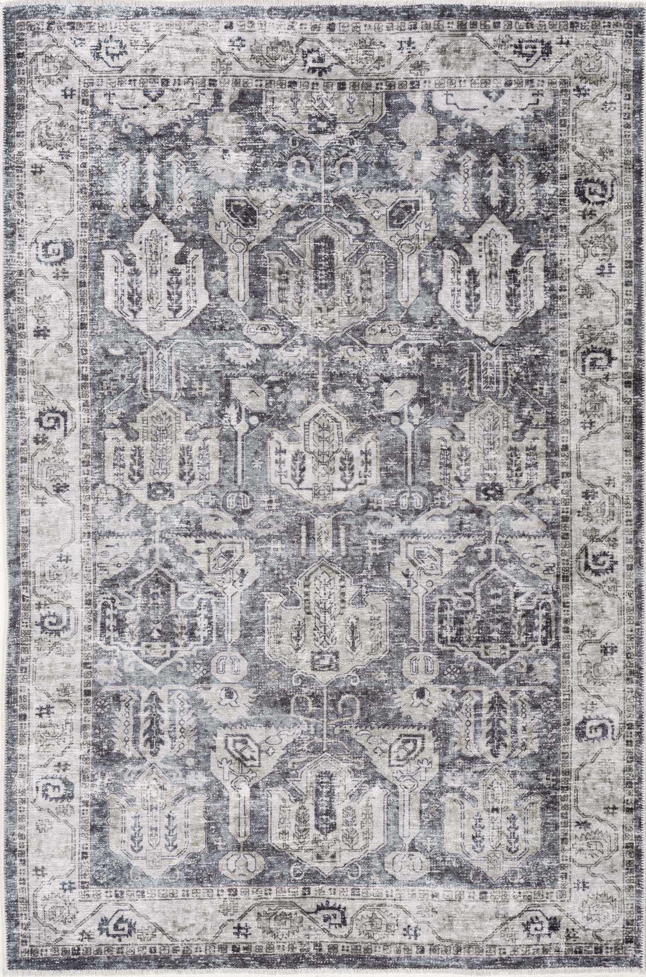 Dark White Holi-4602 Washable Area Rug - PRHOMZ