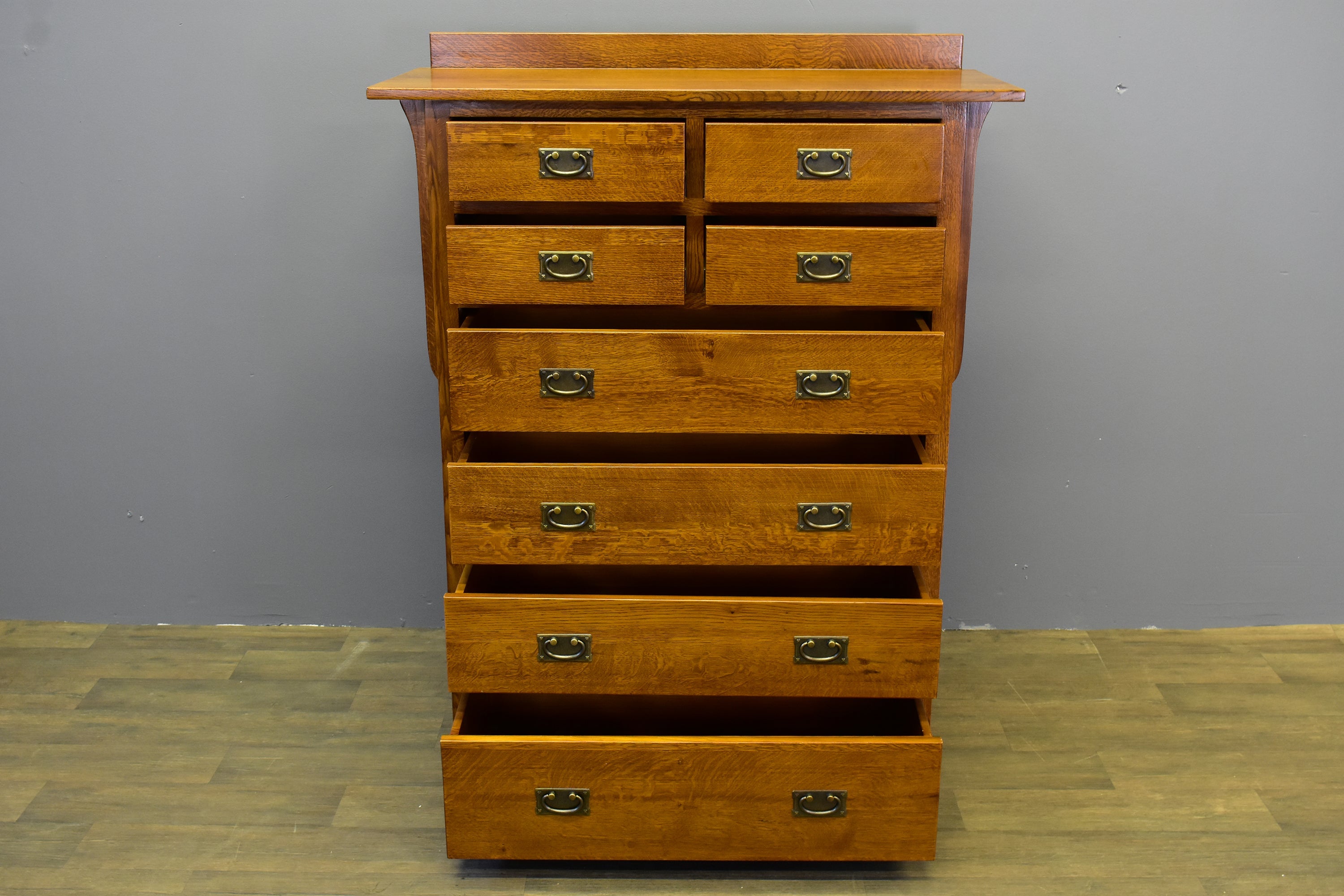 Mission Quarter Sawn Oak 8 Drawer Dresser