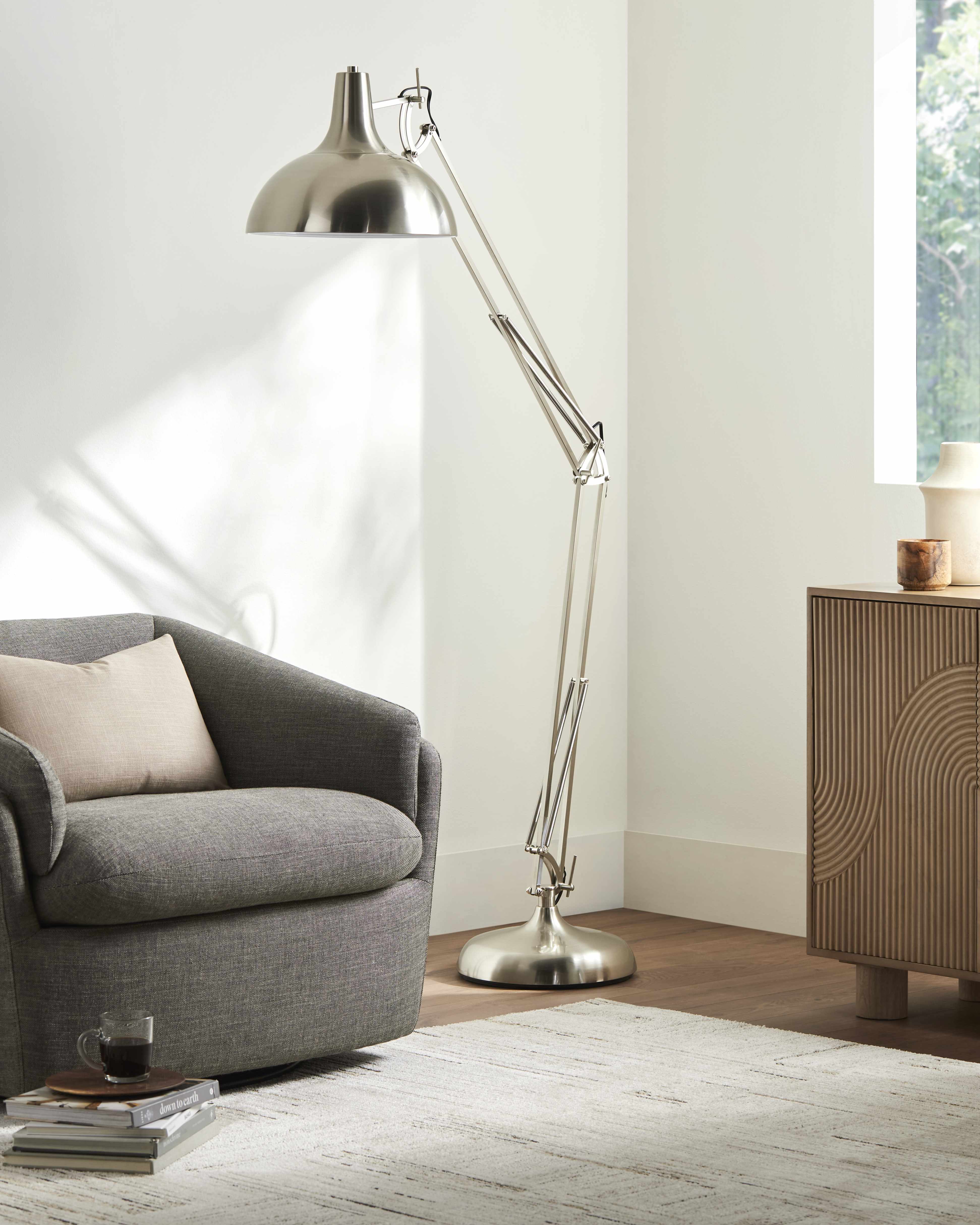 Indergarh Metallic Silver Floor Lamp-0