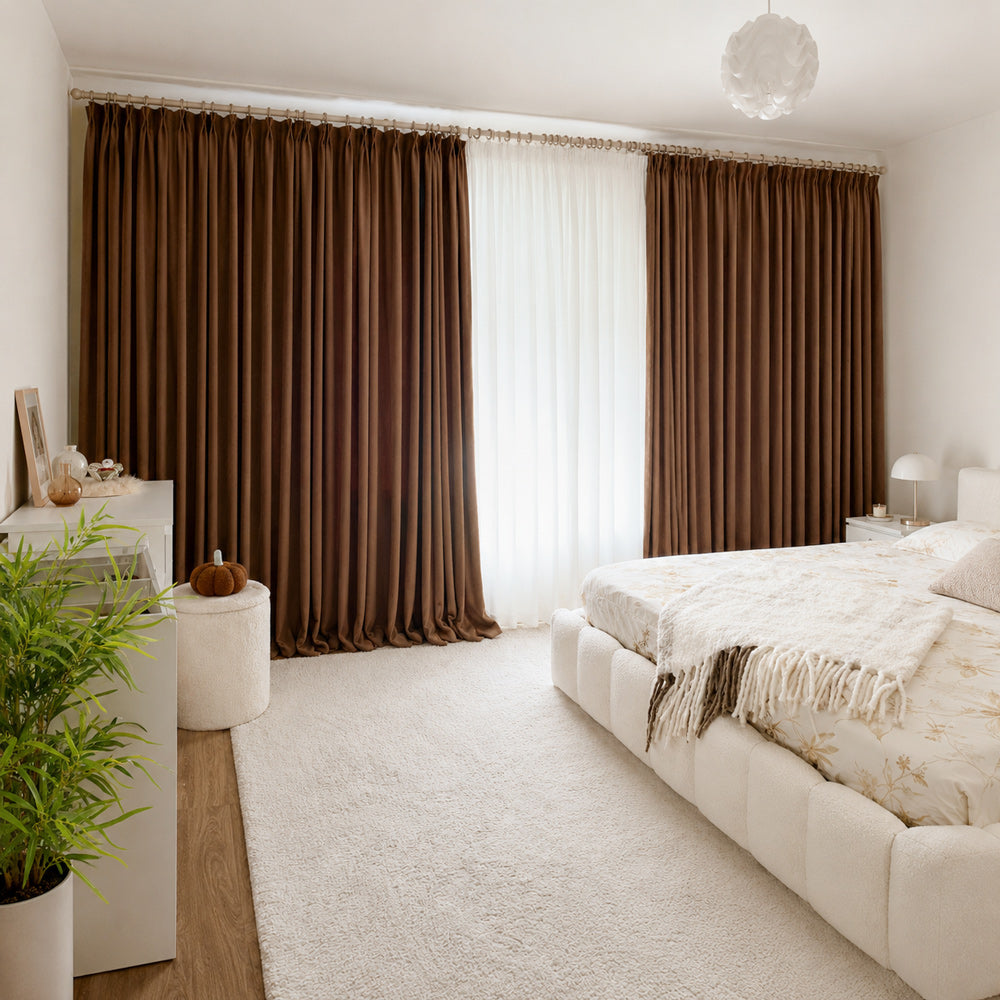 Cameron Soft Linen Blend Crosshatch Textured Curtains