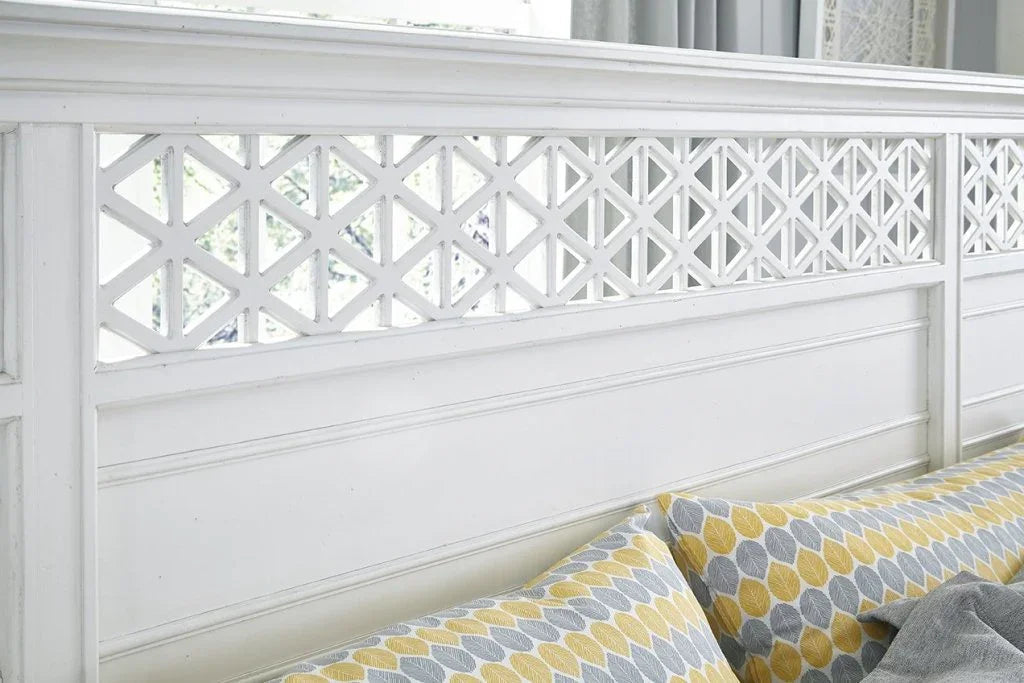Cane Bay Fretwork Wood Panel Bed