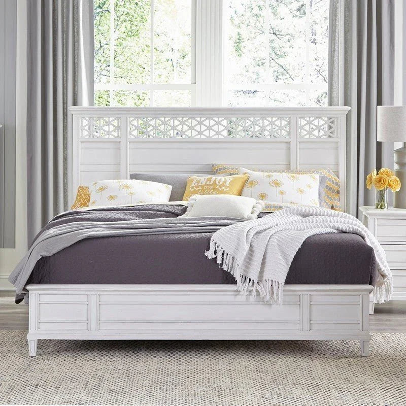 Cane Bay Fretwork Wood Panel Bed
