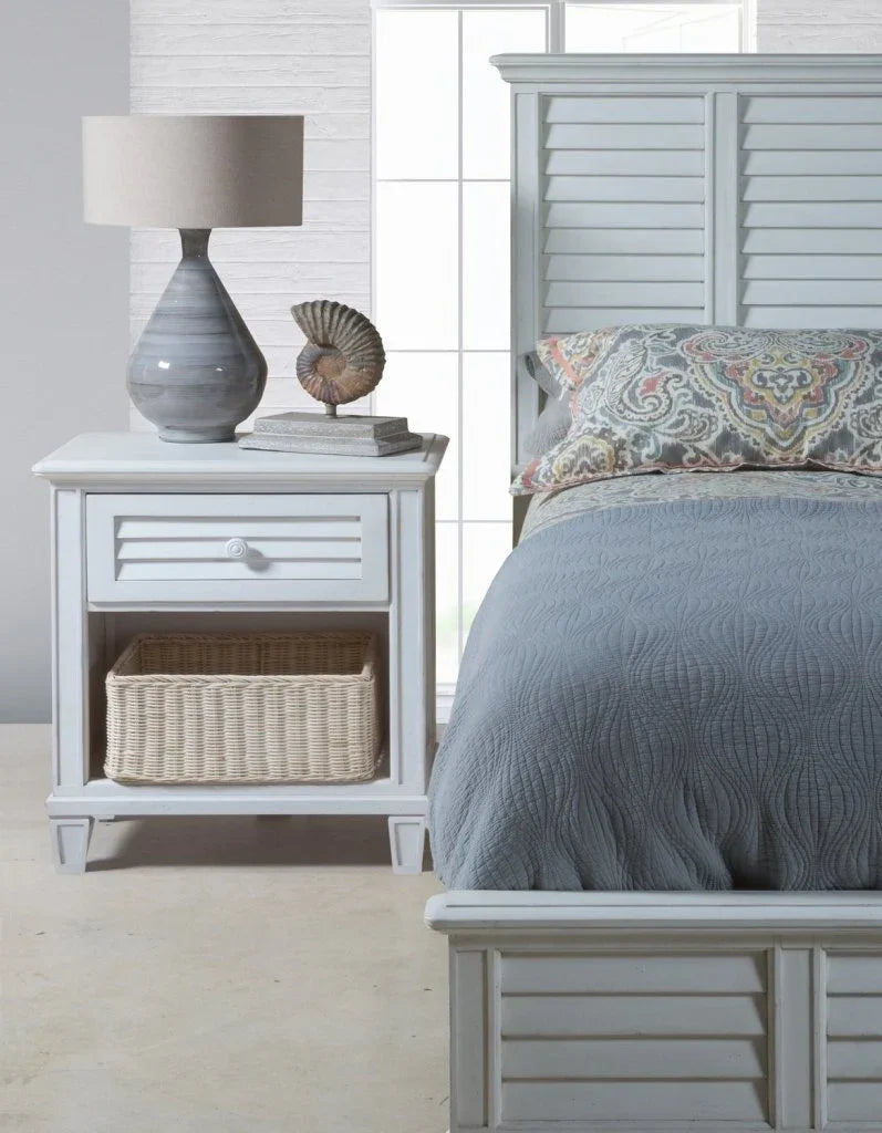 Cane Bay Louvered Wood Panel Bed