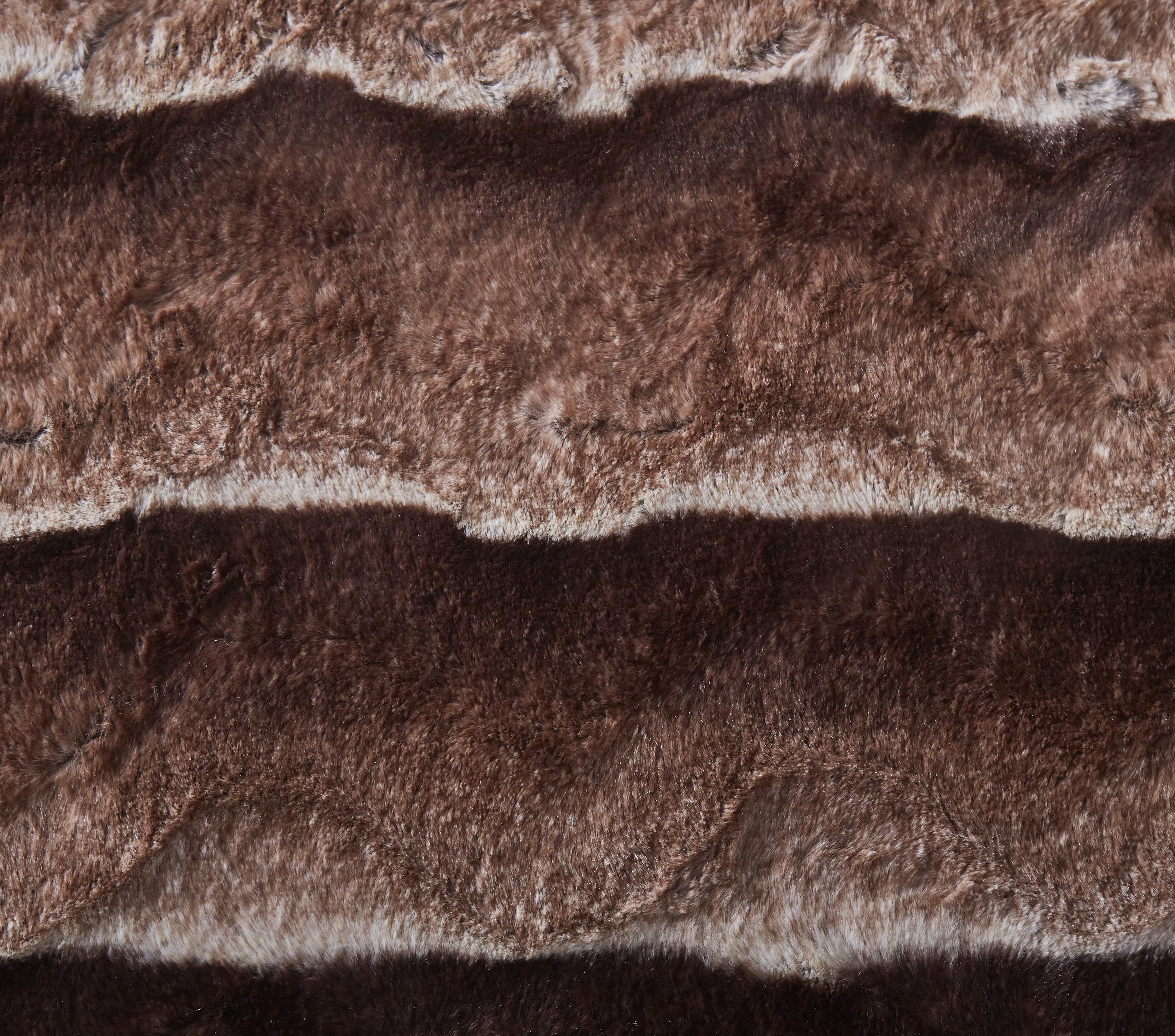 Tache Golden Brown Faux Fur Sherpa Throw Blanket (DY01)