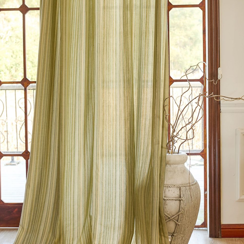 Casey Light Striped Cotton Custom Curtains