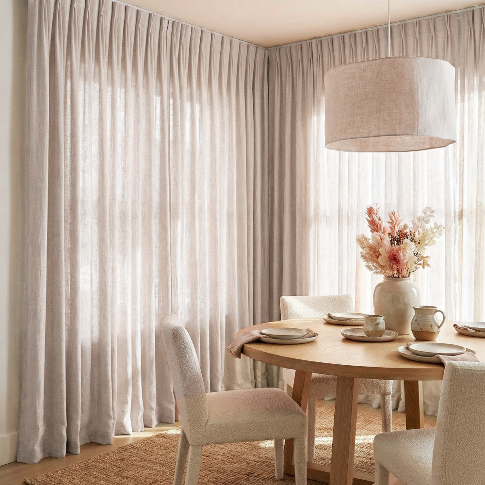 Cecilia Pure Linen Sheer Curtains For Living Room