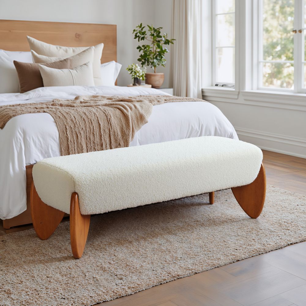 Charm Textured Fabric Bedroom Bench