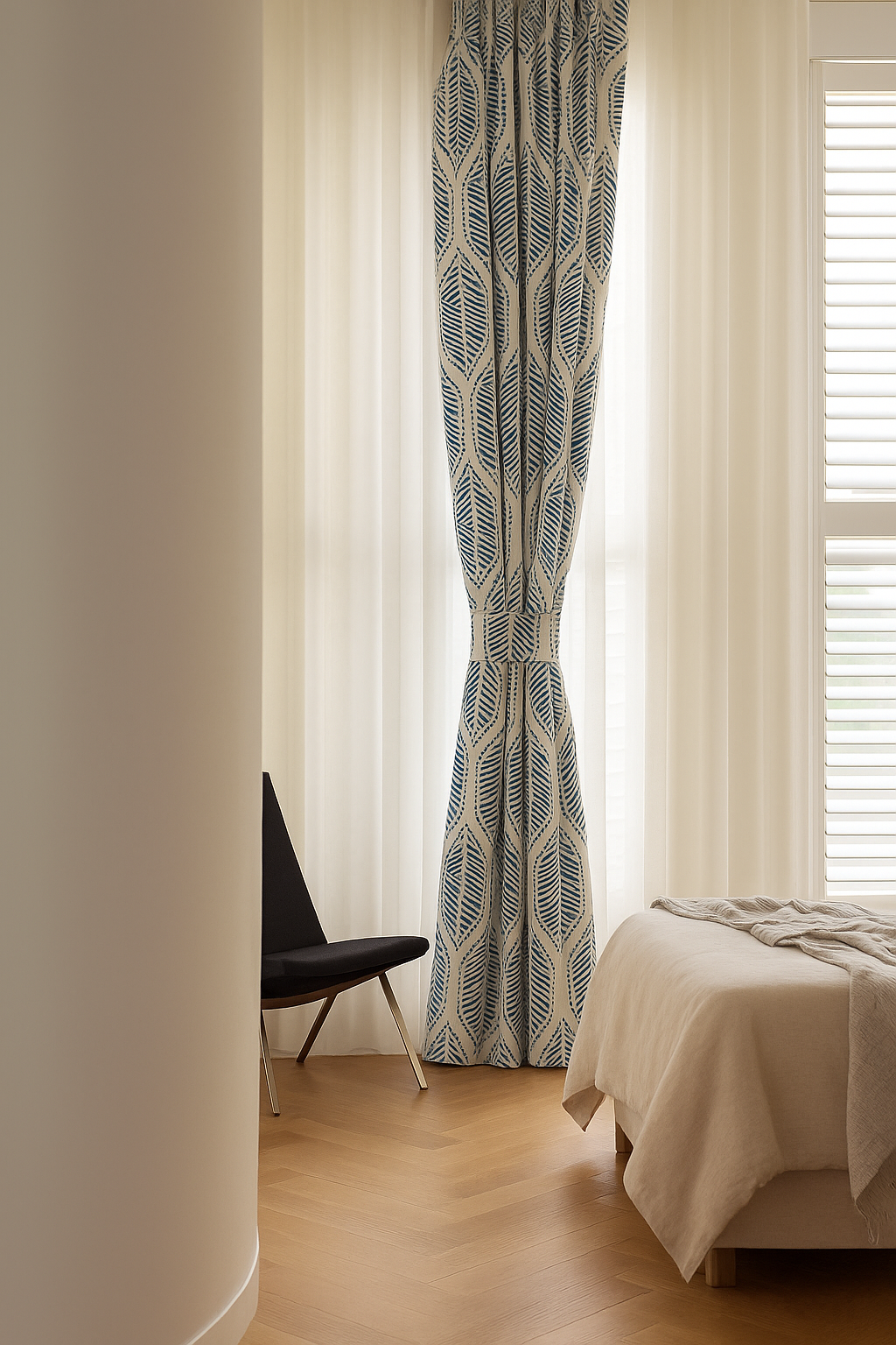 GOTS Certified Organic Linen Curtains with Embroidered Leaf Pattern – Custom Sizes, Multiple Heading Styles, Light Filtering or Blackout Liner-1