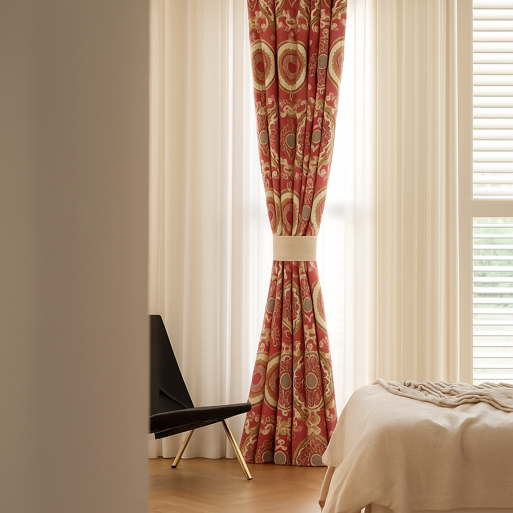 Luxury Suzani Embroidered GOTS Linen Curtains – Made-to-Measure | Blackout or Light-Filtering | Single Panel or Pair-1