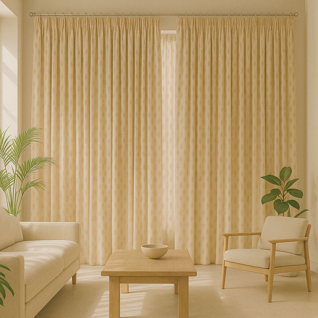 Pure Linen Jacquard Curtains with Diamond Weave Pattern – Light Filtering or Blackout – Custom Sizes – 6 Colour Variants-1