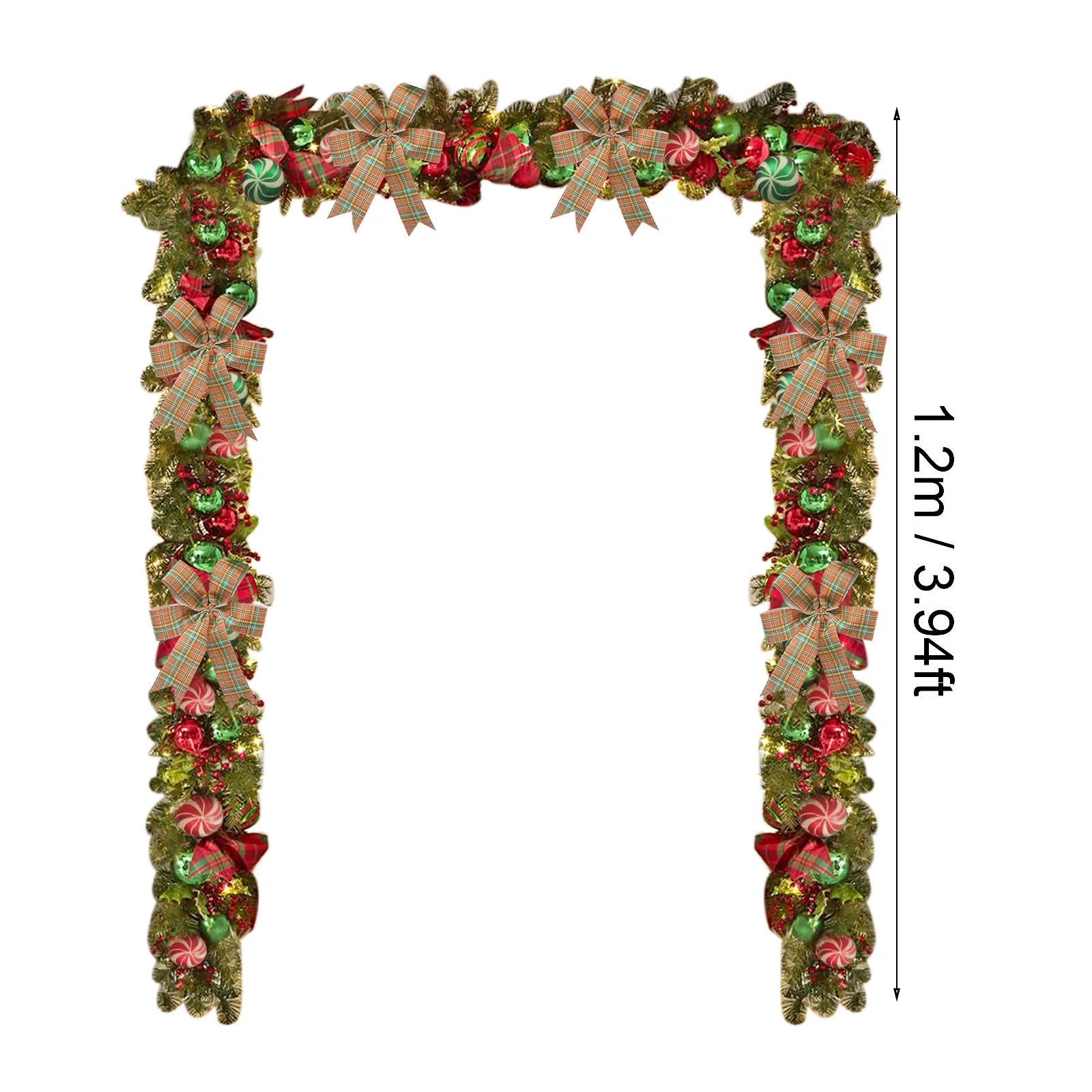 Christmas Vine Ring Wreath Door Garland Decoration-3