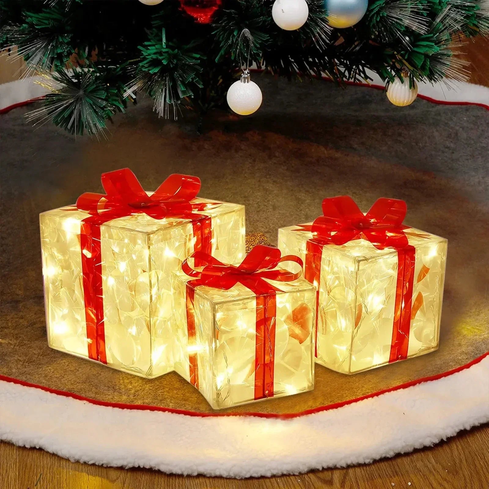 Christmas Glowing Gift Box Decoration Ornament-3