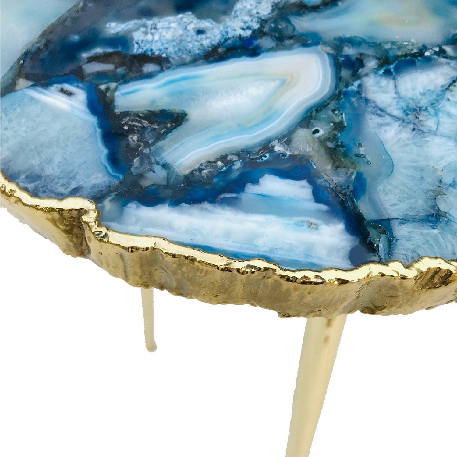 Blue Agate Organic Edge Side/Coffee Table - PRHOMZ