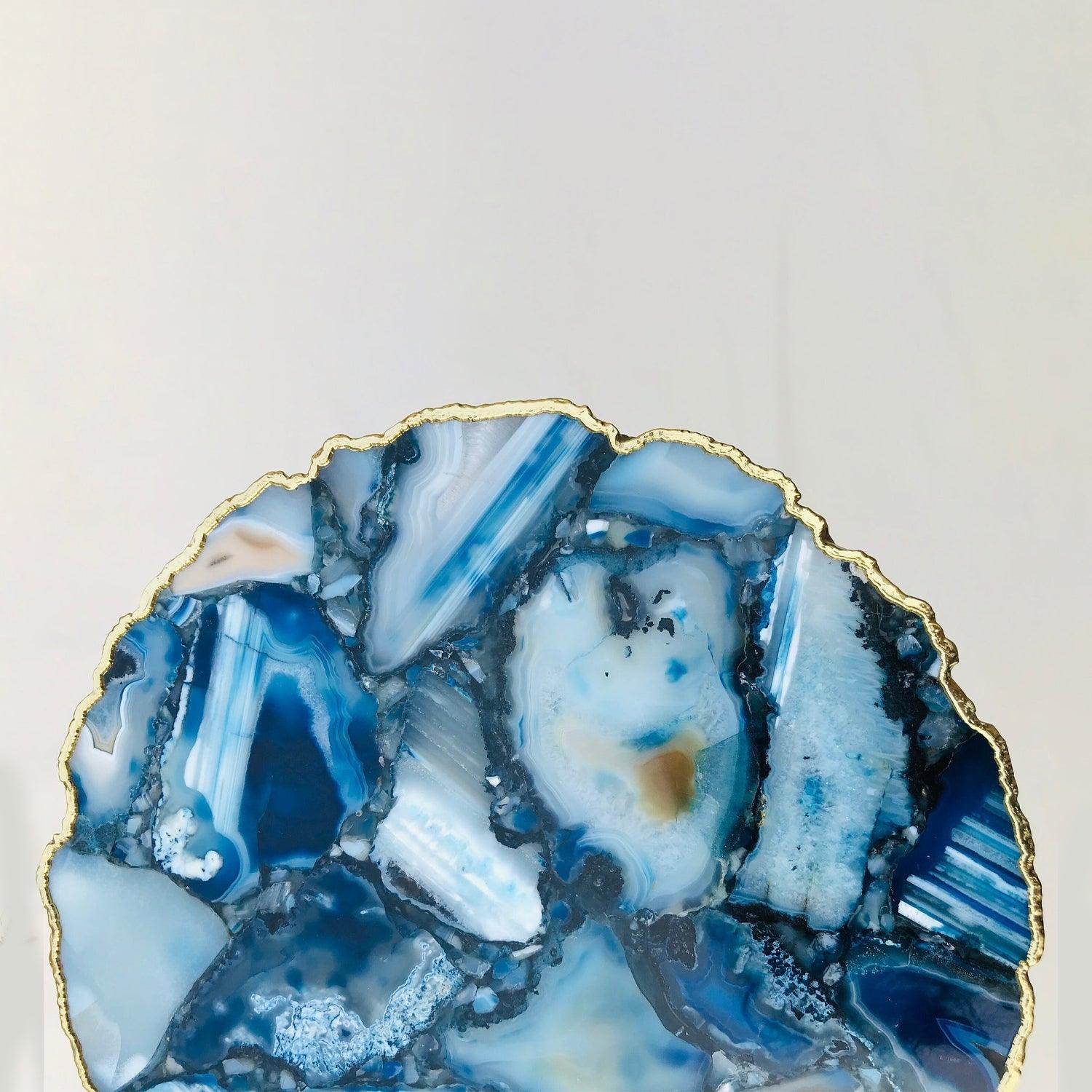 Blue Agate Organic Edge Side/Coffee Table - PRHOMZ