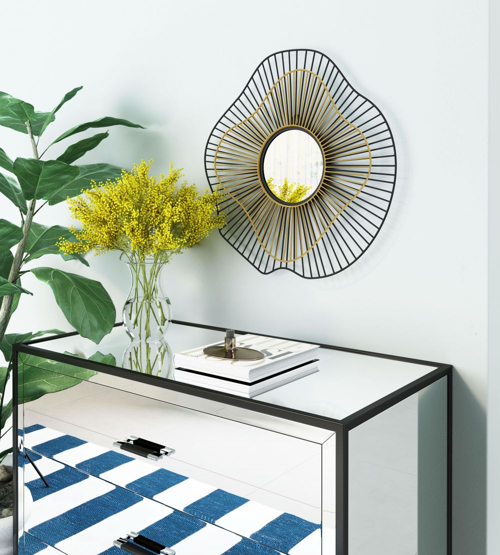 Comet Iron Franm Round Wall Mirror