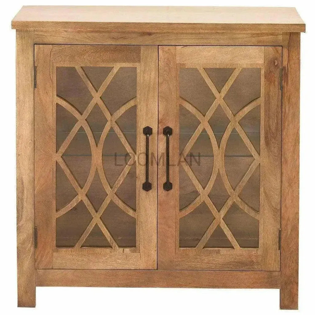 Curio Slim Glass Doors Accent Cabinet