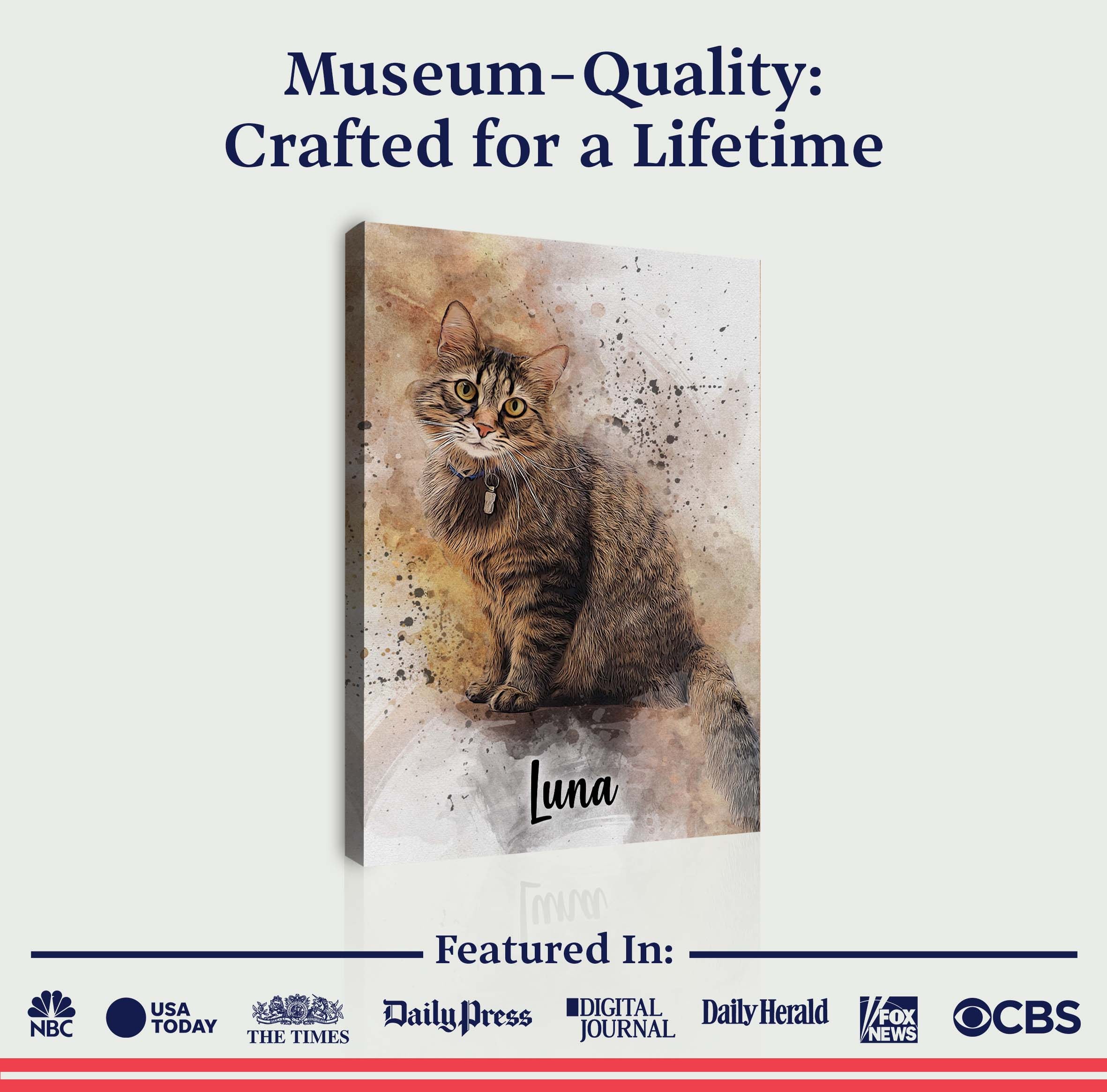 Custom Cat Watercolor Portrait