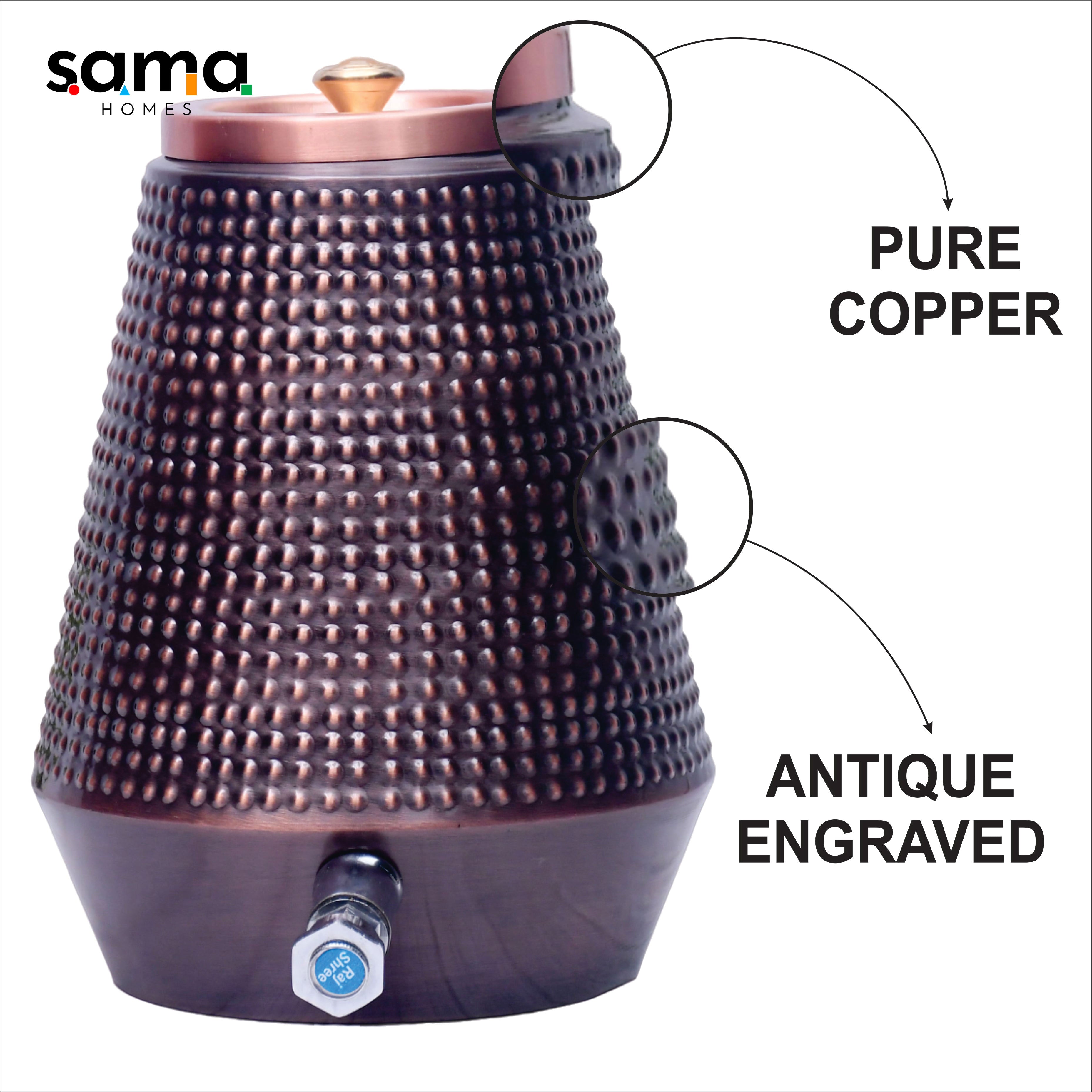 Pure Copper Water Dispenser Conical Antique Bubble Designed Capacity-2