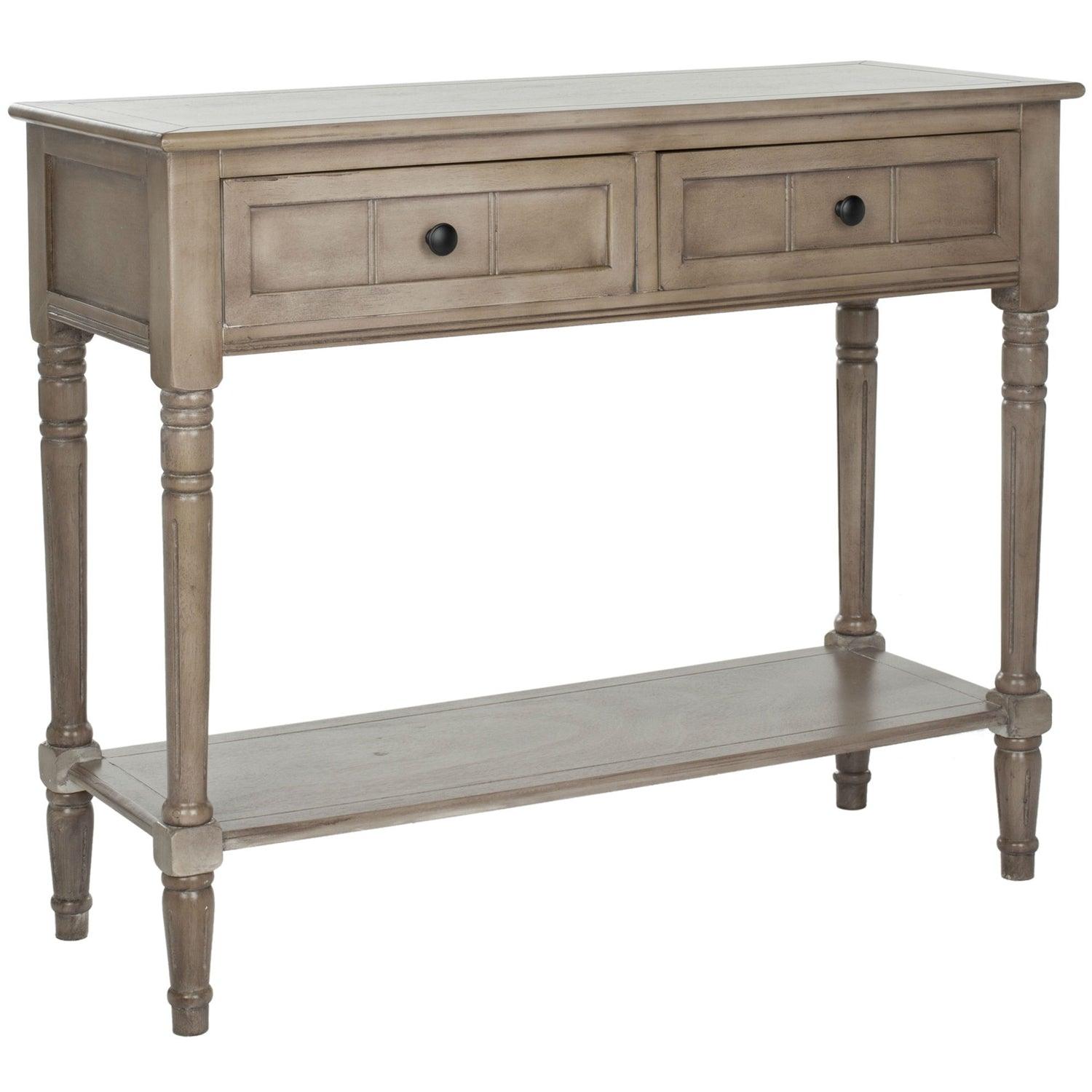 Console Accent Table Traditional Style Sofa Table in Distressed Cream - PRHOMZ