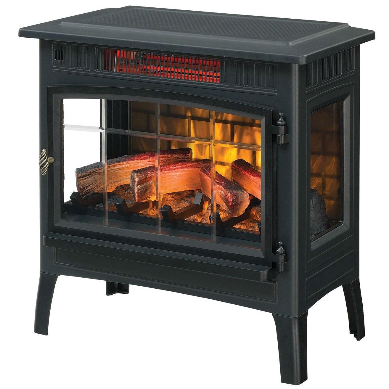 Black Infrared Quartz Electric Fireplace Stove Heater - PRHOMZ
