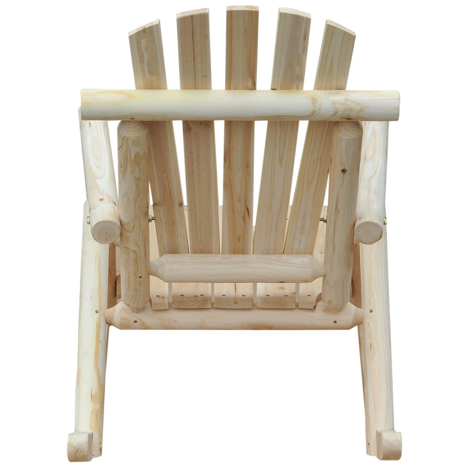 FarmHouse Classical Fir Wood Rocking Adirondack Chair Natural - Set of 2 - PRHOMZ