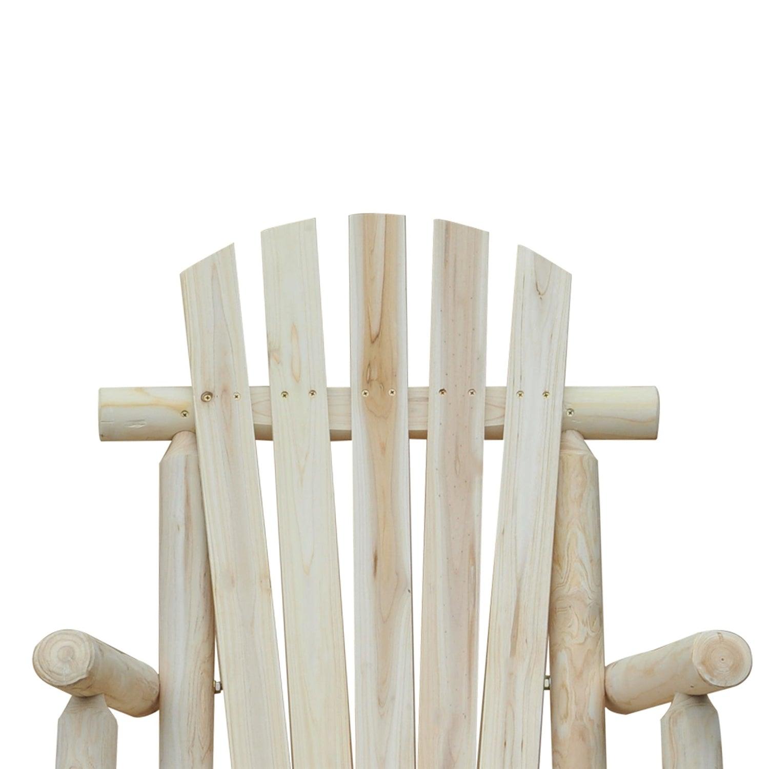 FarmHouse Classical Fir Wood Rocking Adirondack Chair Natural - Set of 2 - PRHOMZ