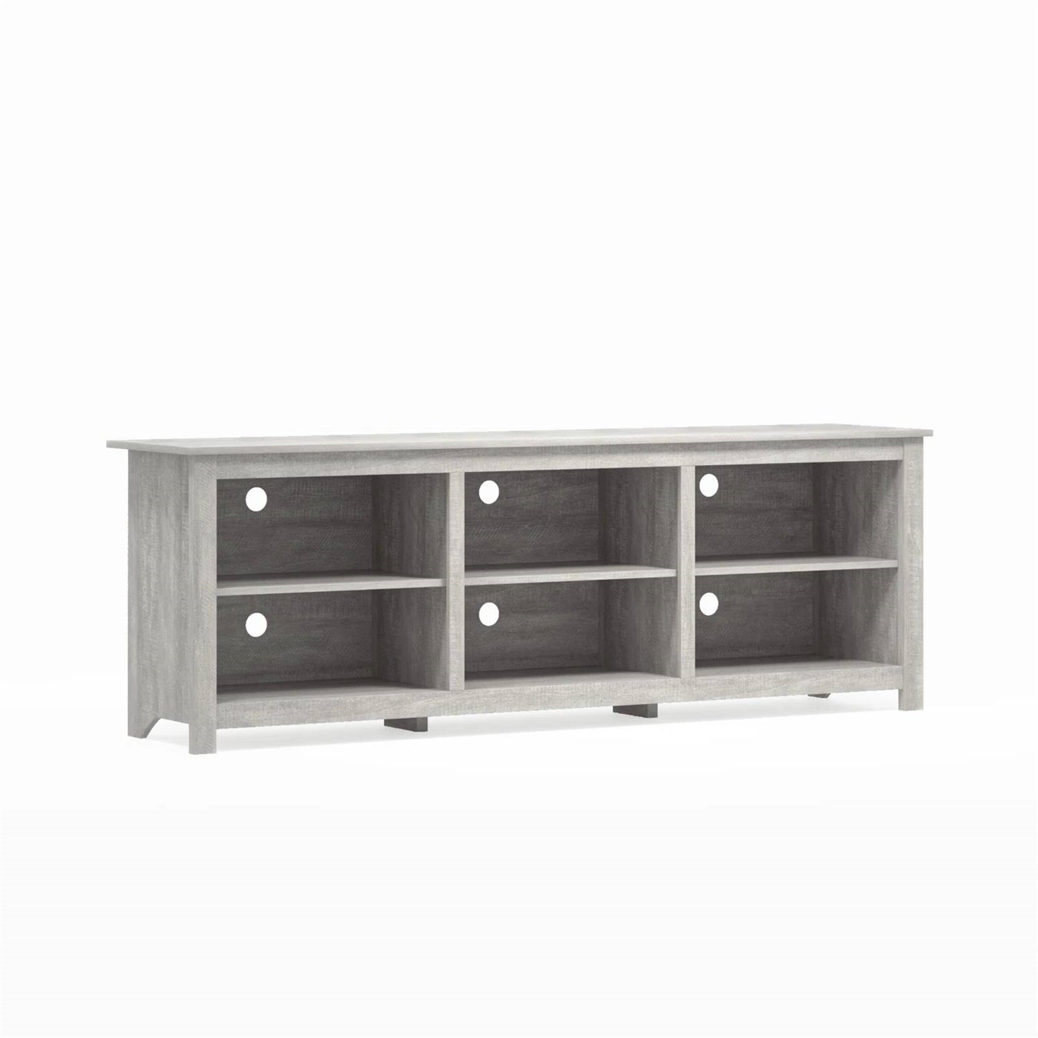 Farmhouse Style TV Stand in Light Grey Oak Wood Finish - for TVs up to 70-inch-3