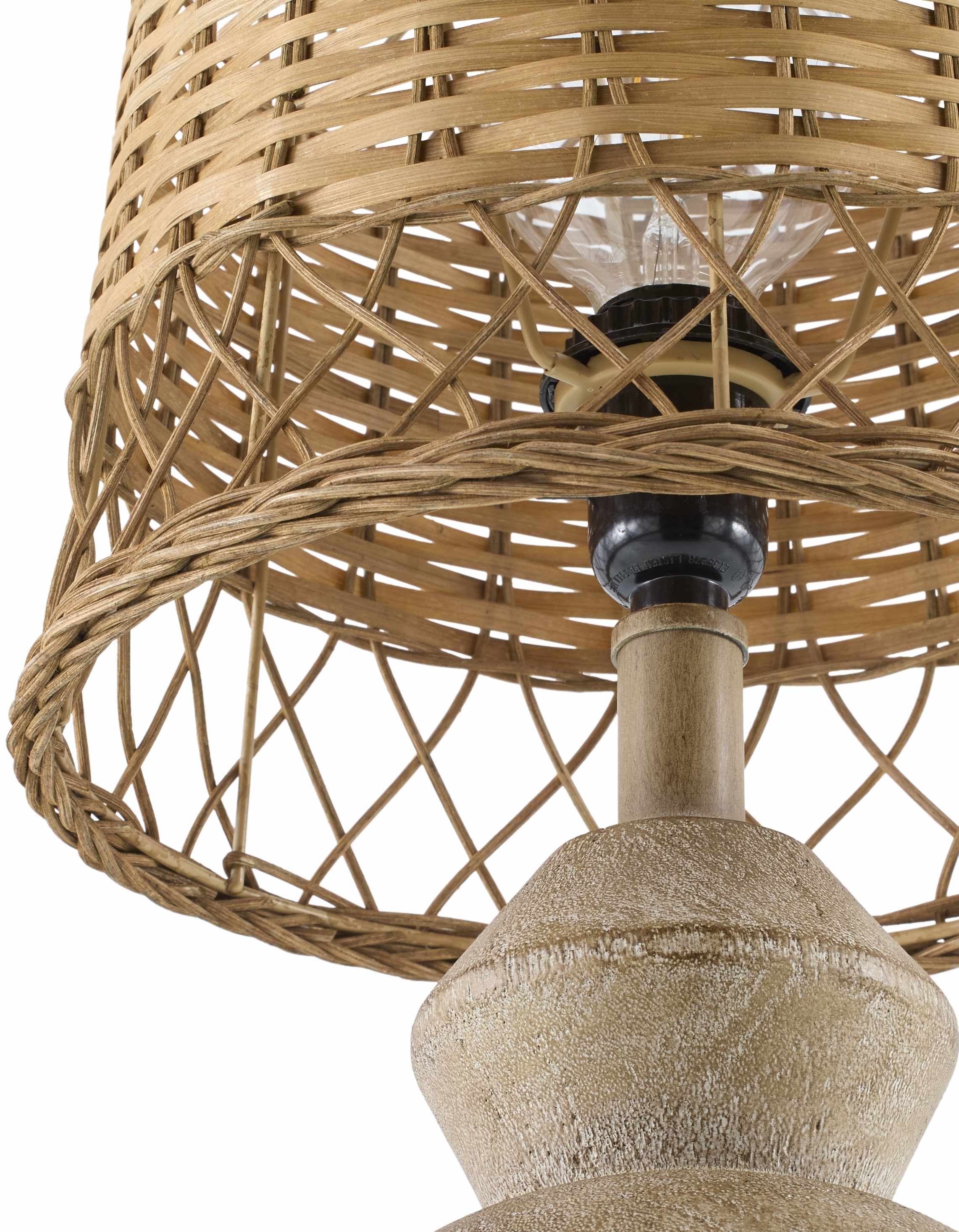 Dongobesh Rattan Dark Brown Resin Table Lamp-3