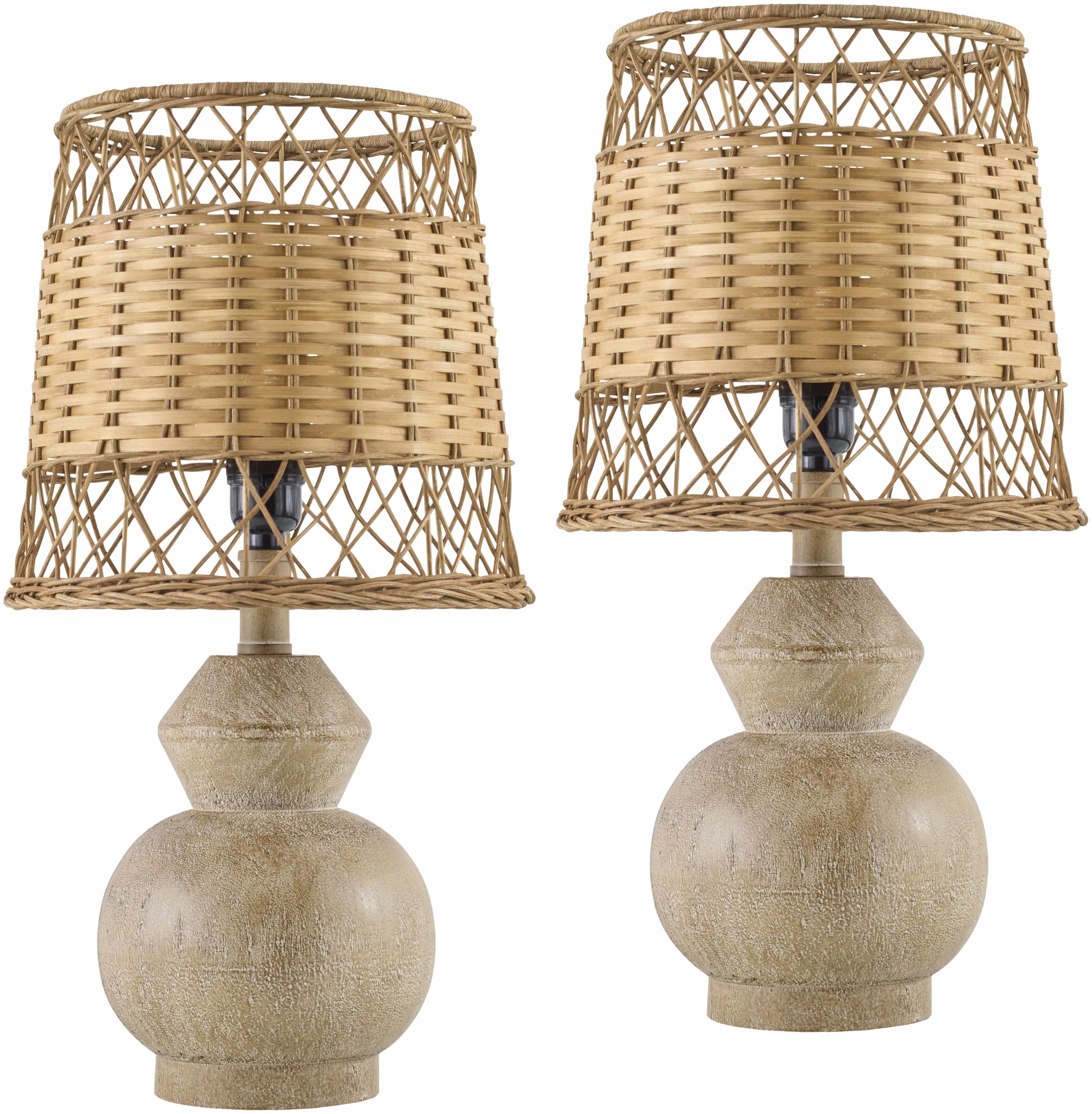 Dongobesh Rattan Dark Brown Resin Table Lamp-1