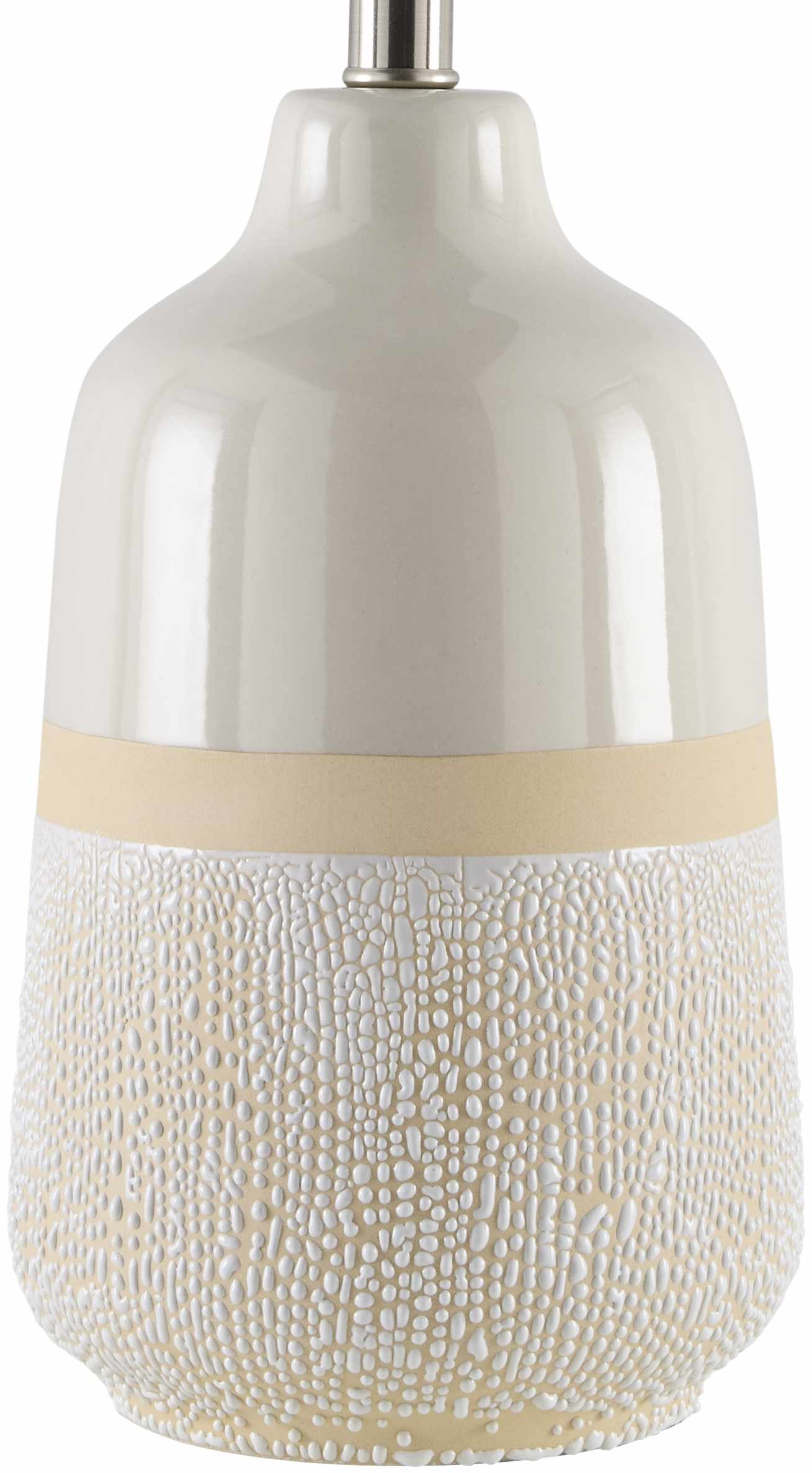 Light Gray Bohemian Table Lamp with global details for bedside or console tables-2