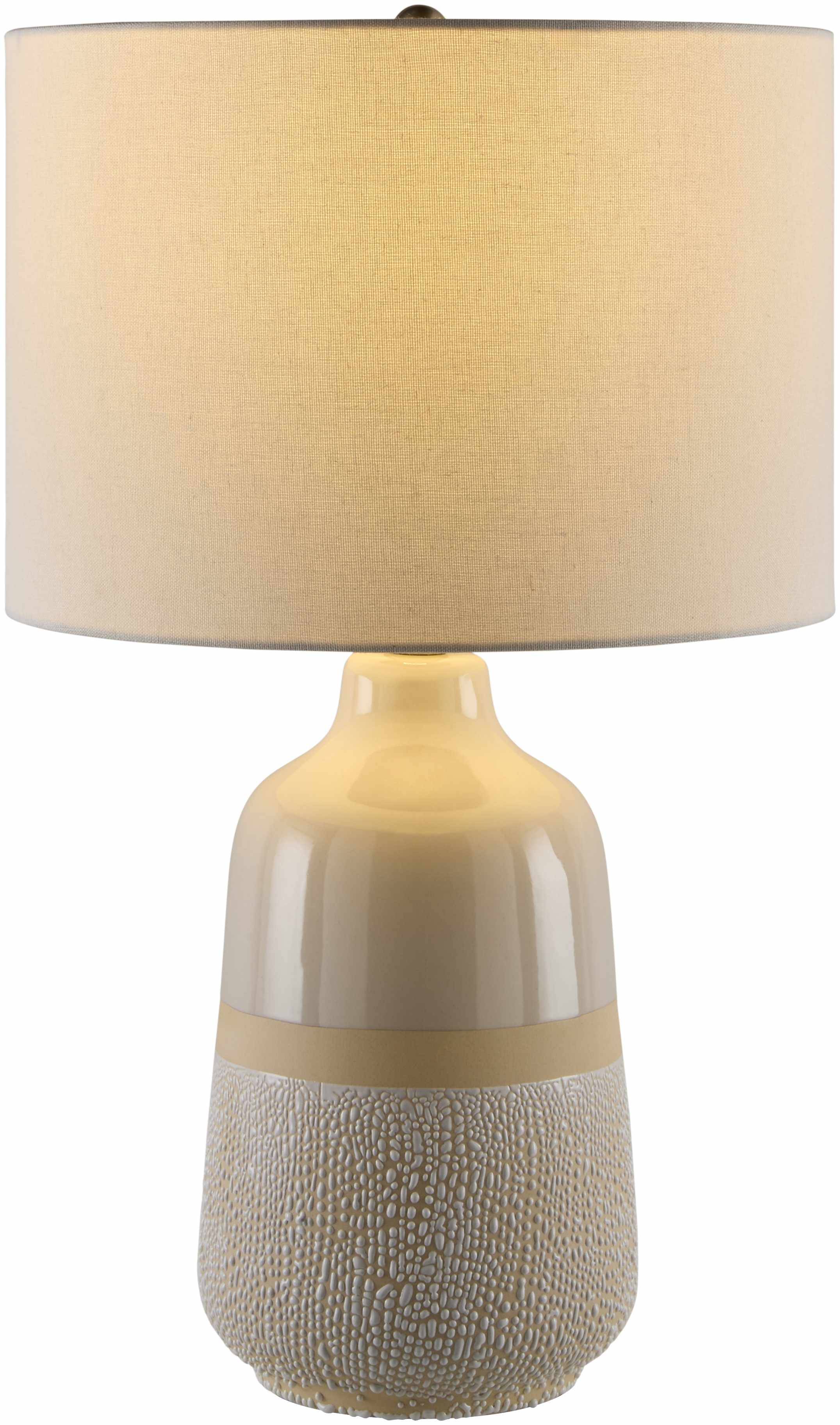 Light Gray Bohemian Table Lamp with global details for bedside or console tables-1