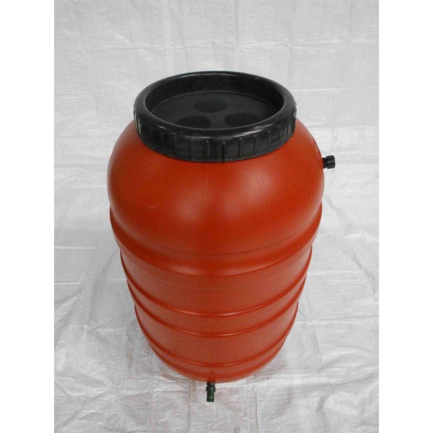 Terra Cotta Red HDPE Plastic 55-Gallon Rain Barrel with Spigot - PRHOMZ