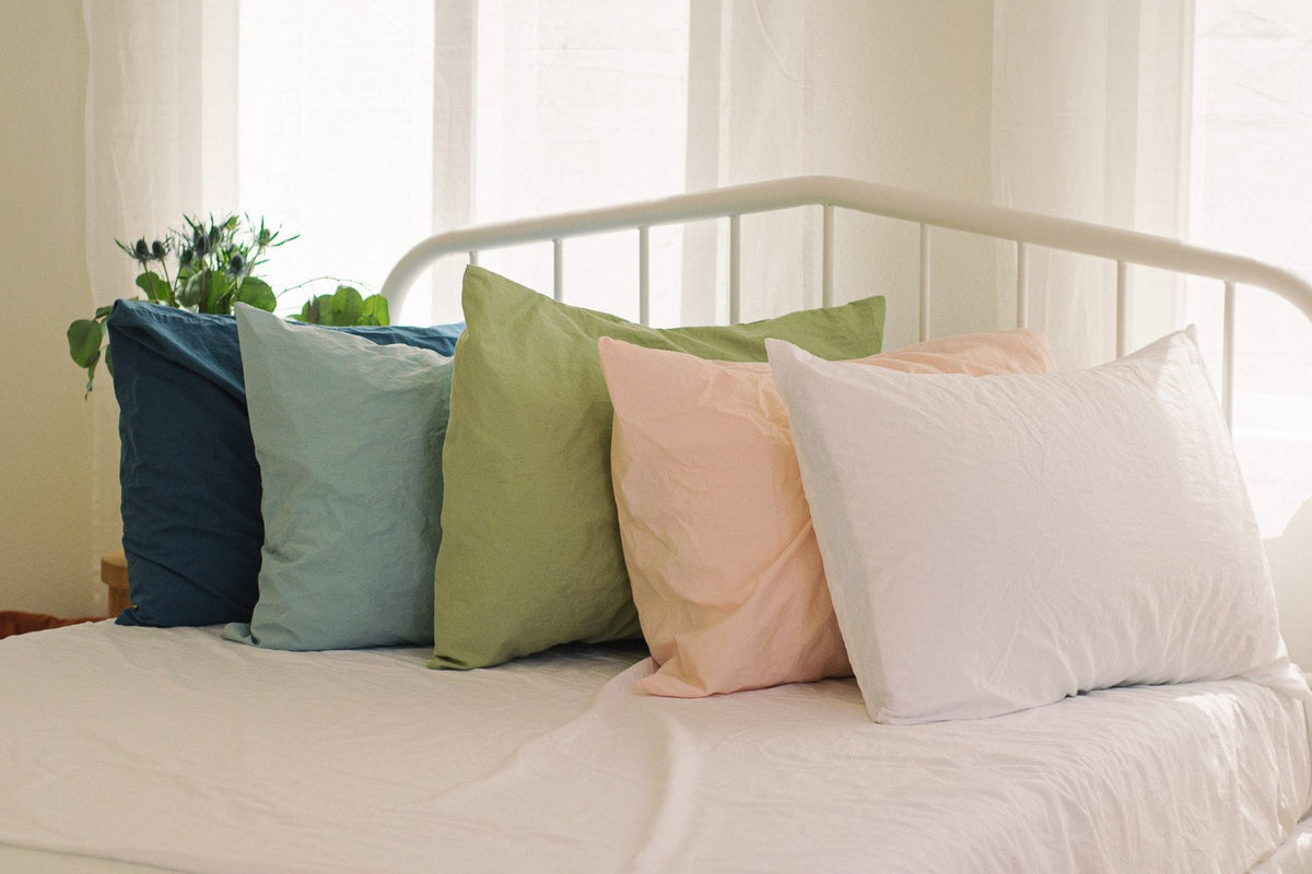 Crinkle Percale Organic Cotton Duvet Cover Set + Shams
