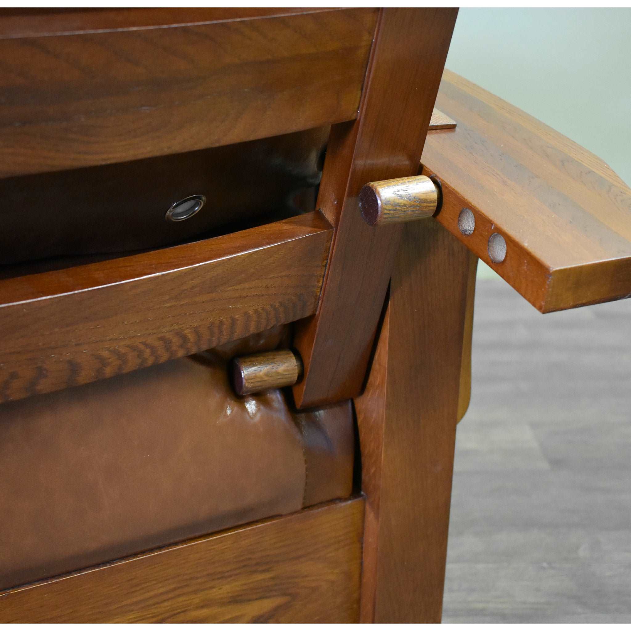 Craftsman / Mission Morris Arm Chair and Ottoman Set - Chestnut