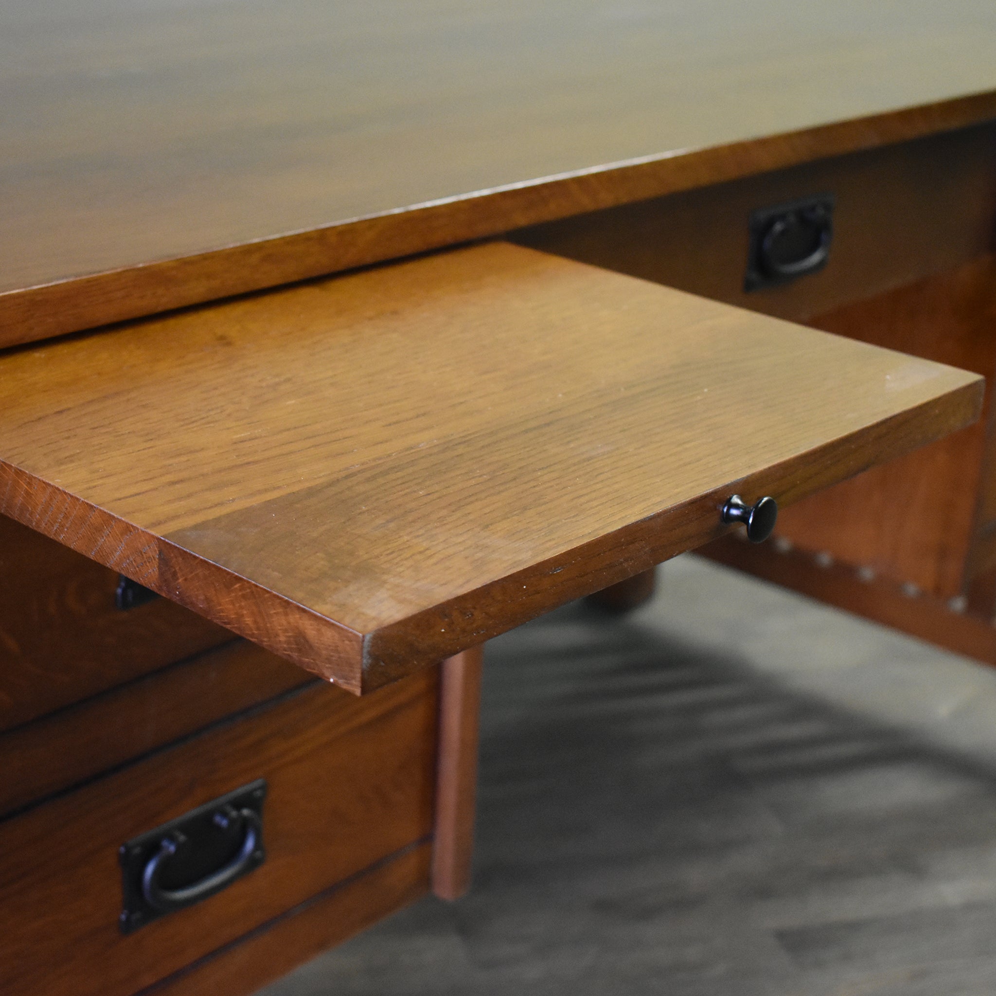 Mission Quarter Sawn Oak 5 Drawer Desk - Michael's Cherry