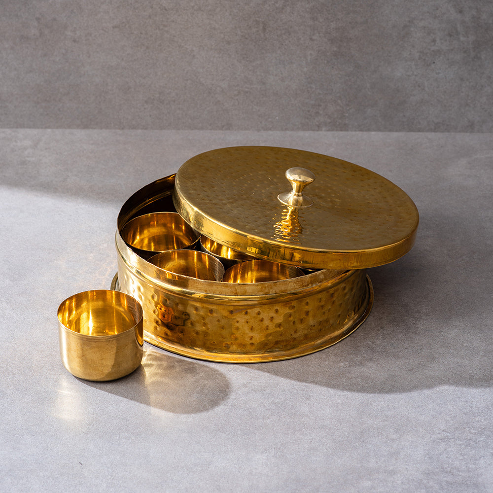 Brass Masala Daani / Spice Box-0
