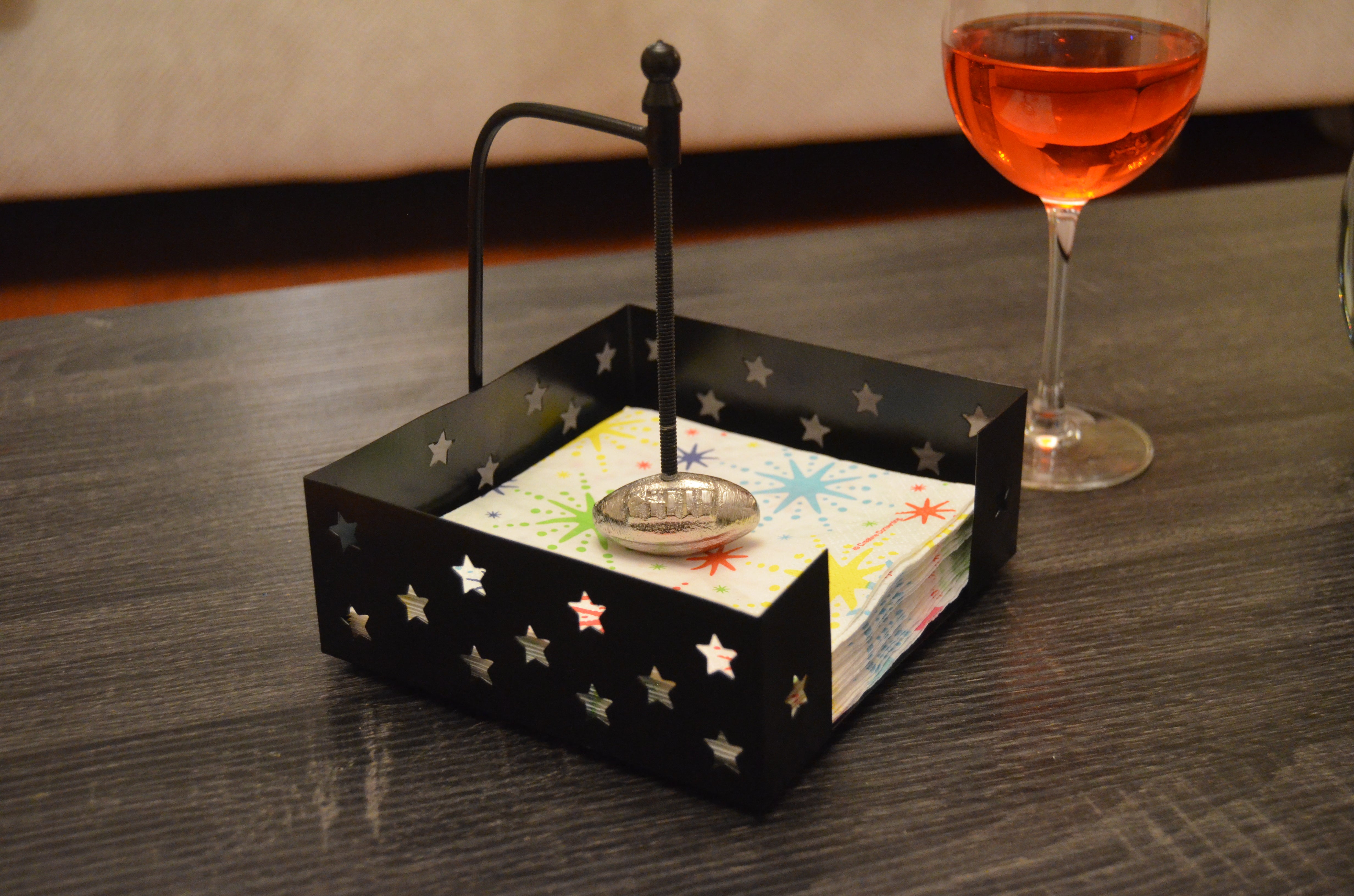 Handcrafted American Football Napkin Holder (Silver)