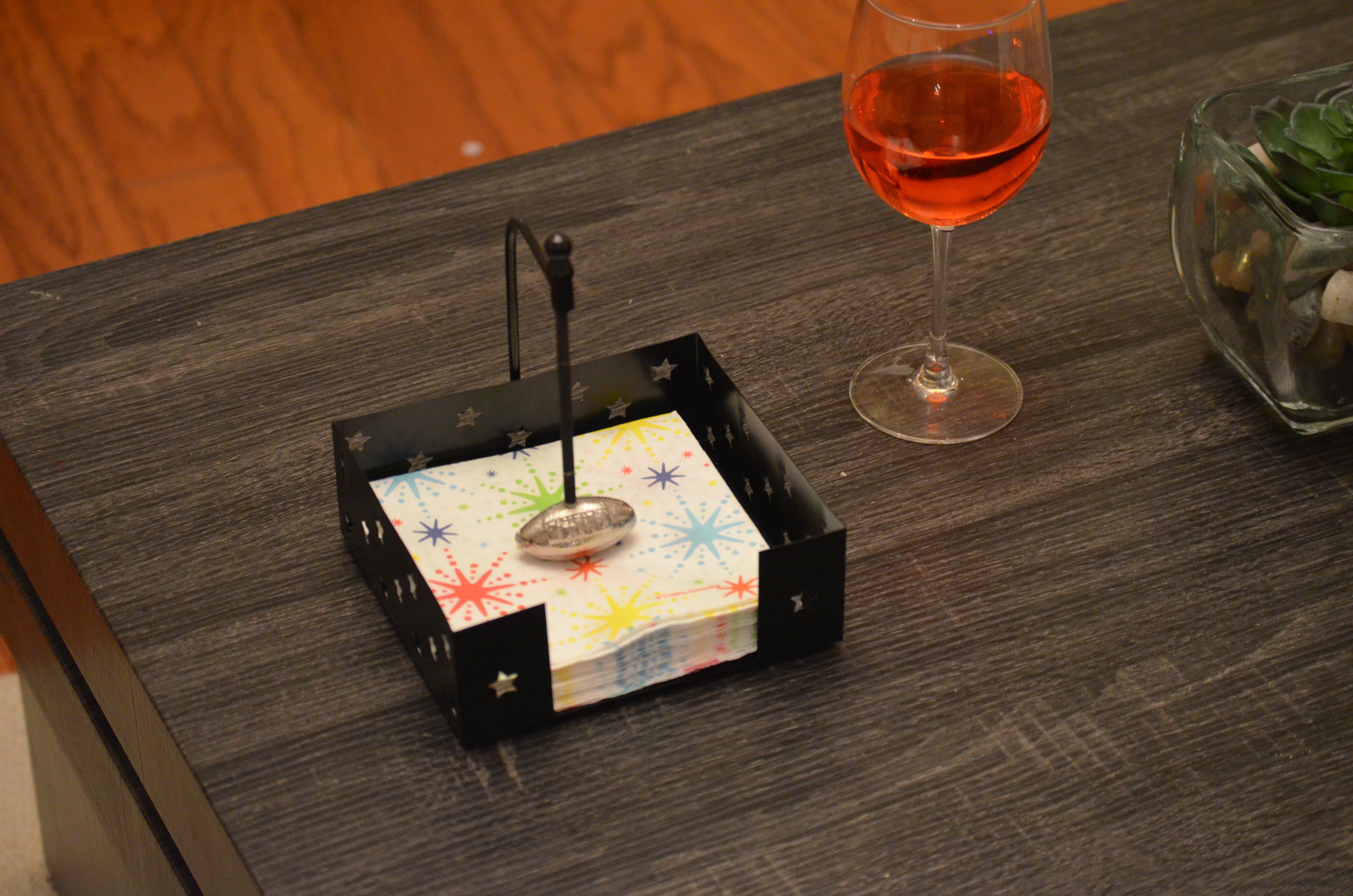 Handcrafted American Football Napkin Holder (Silver)