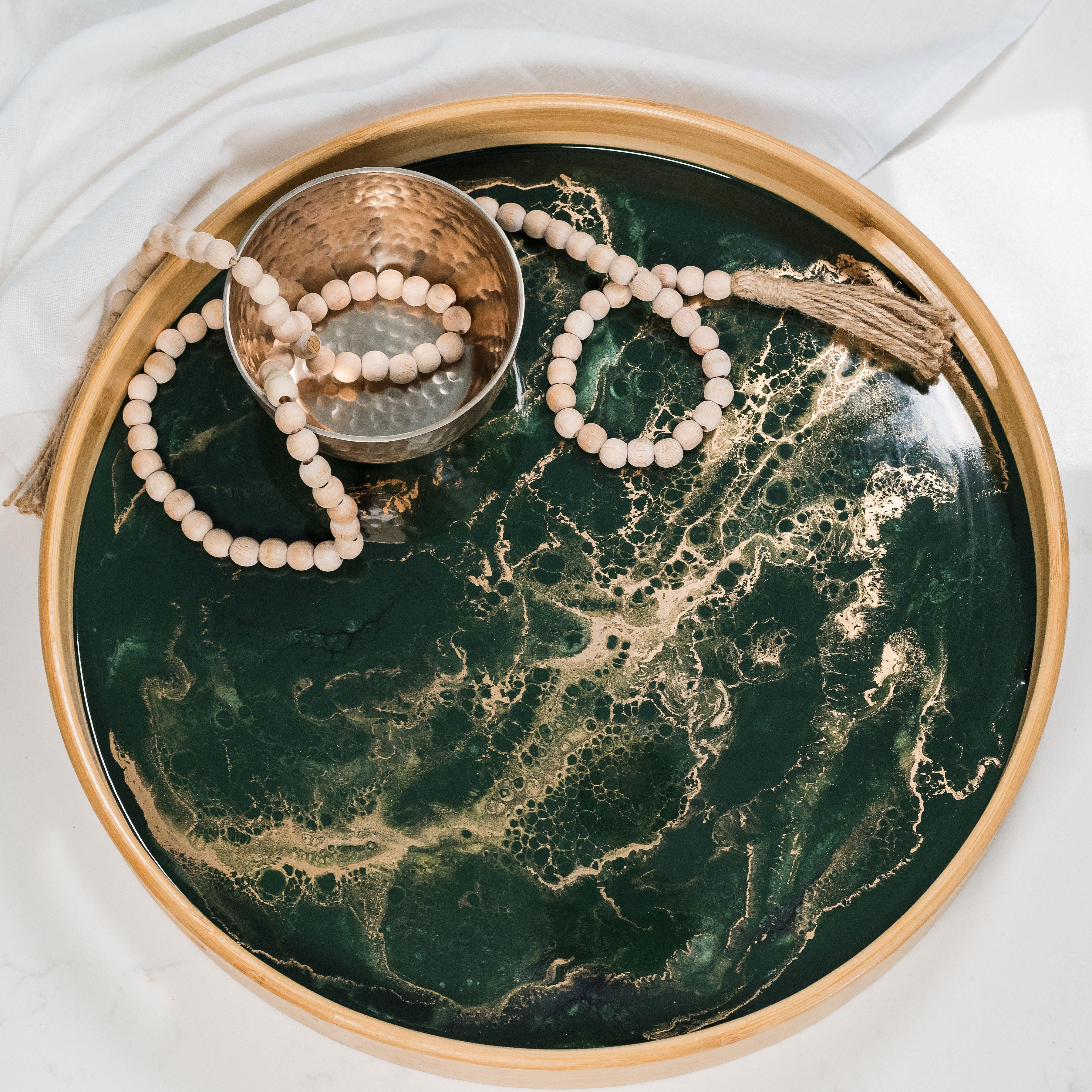 Bamboo Round Serving Trays - PRHOMZ