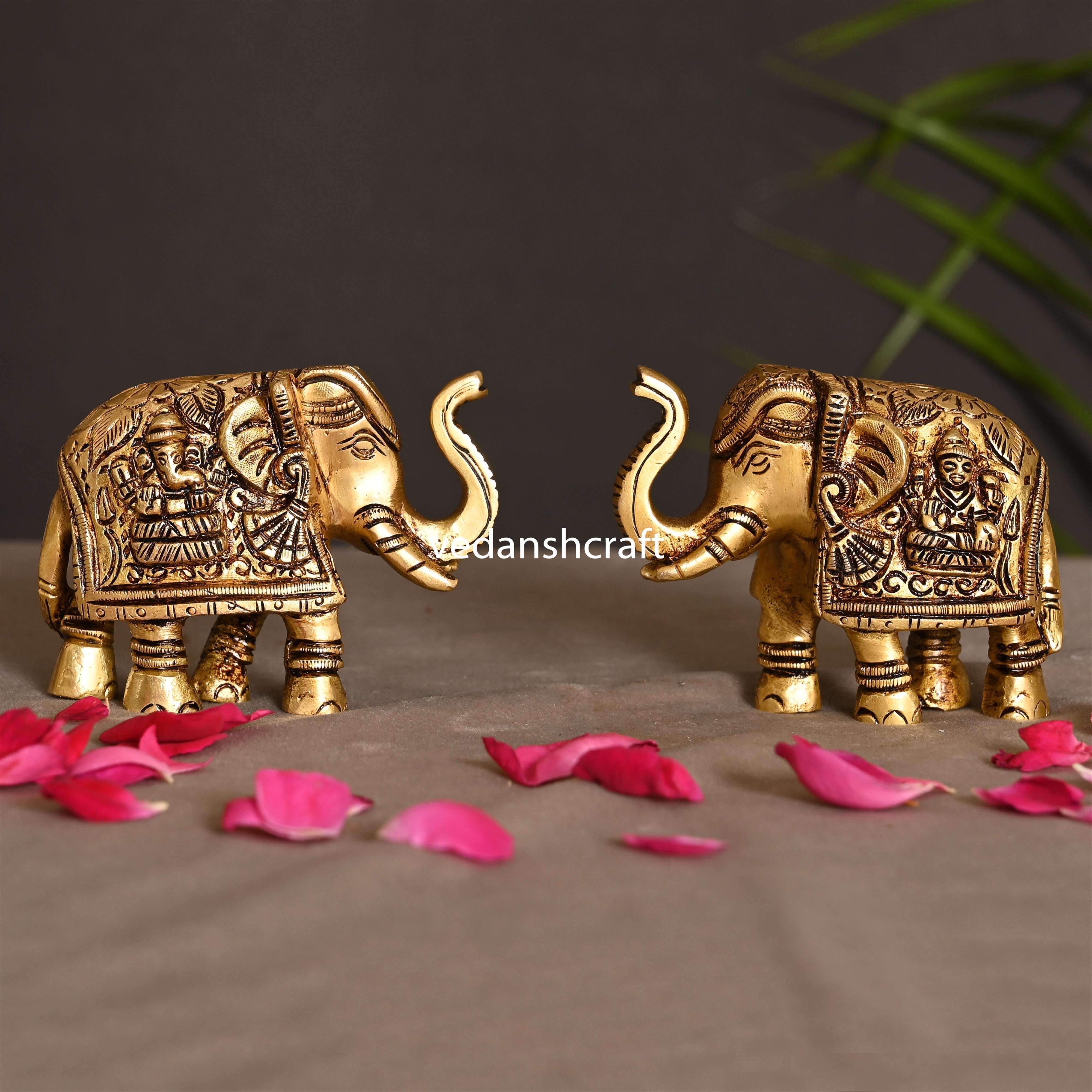 Brass Elephant Statue Pair (2.5 Inch) | EIGHT span data-2