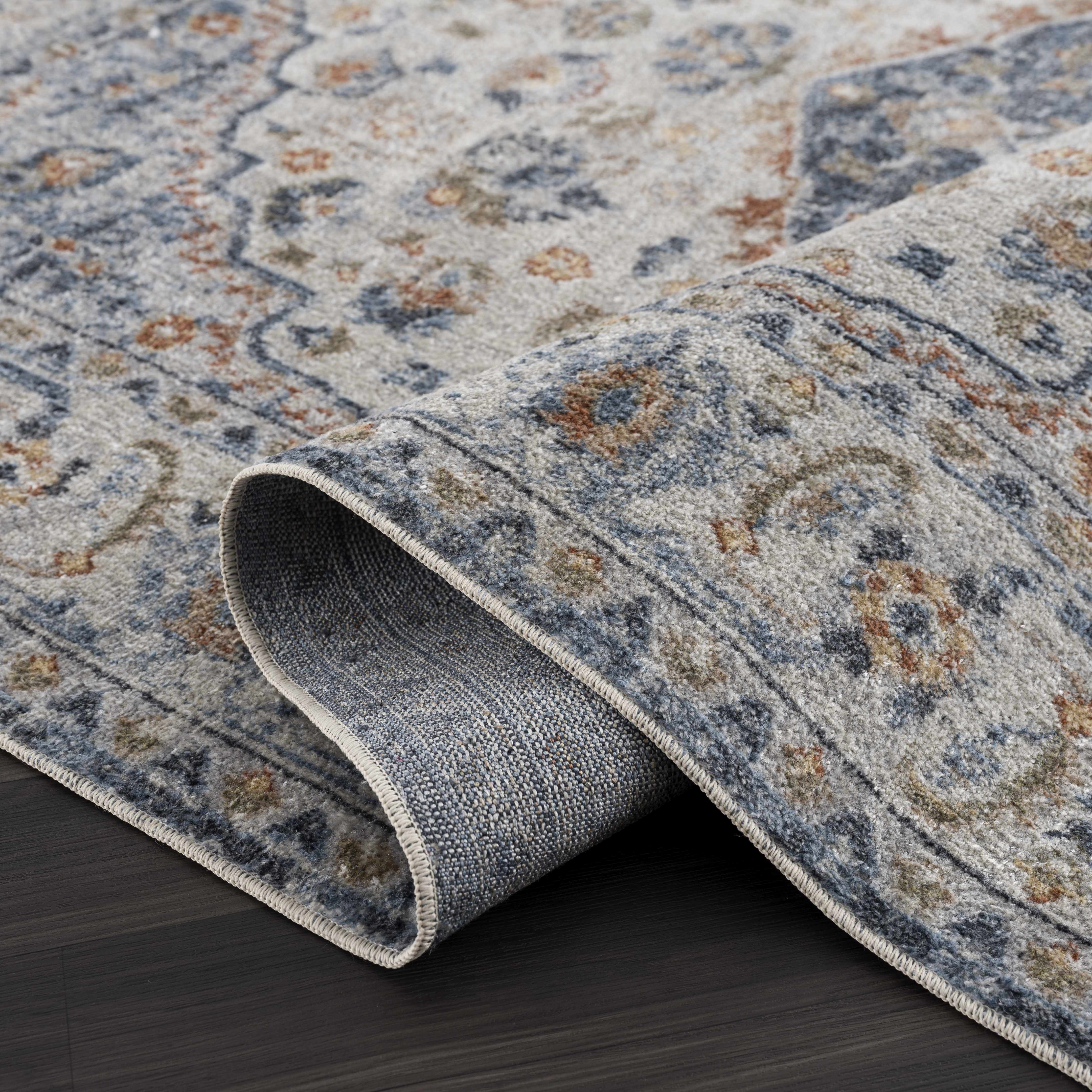 Hiti Cream&Blue Washable Rug - Clearance-3