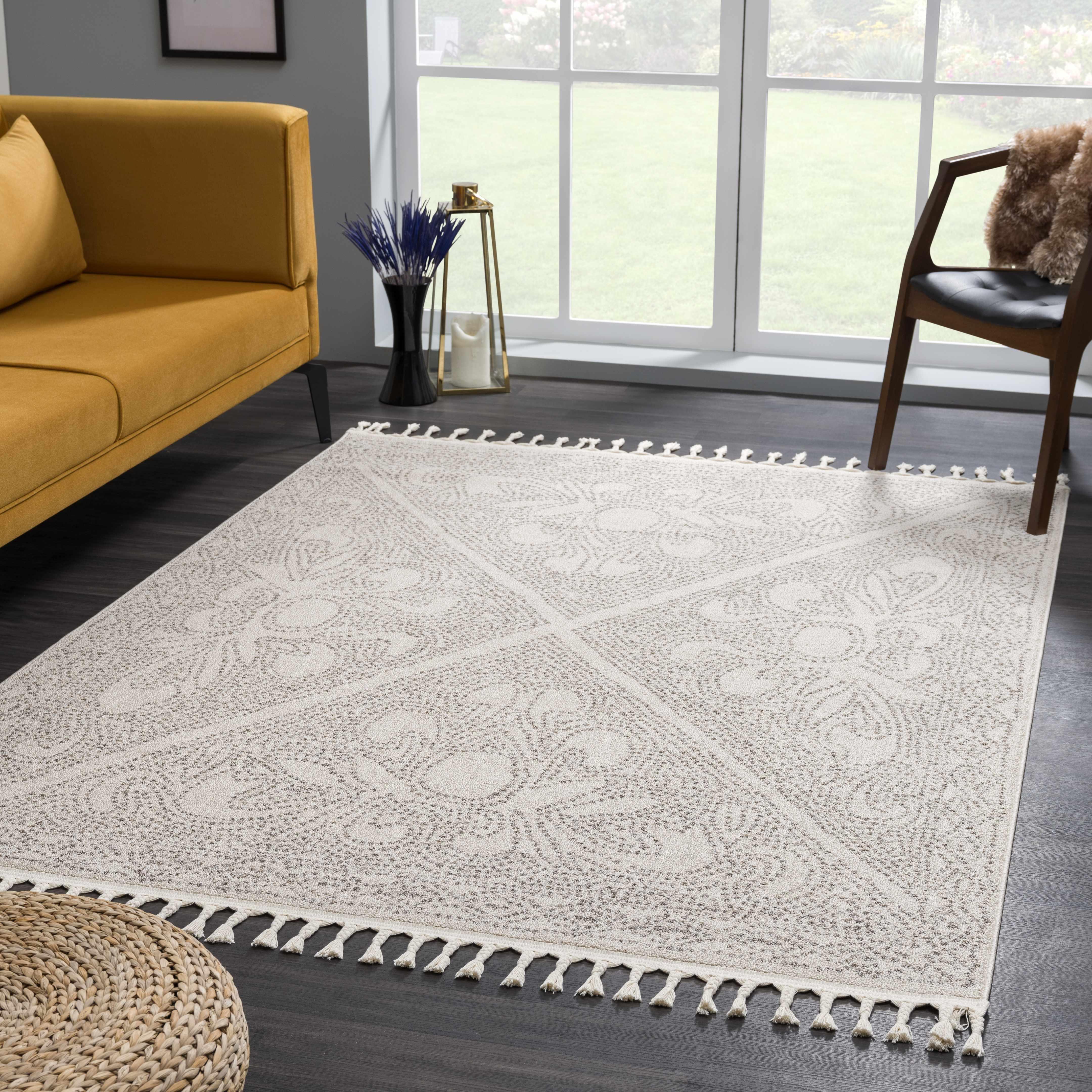 Birdwood Cream & Brown Area Rug - PRHOMZ