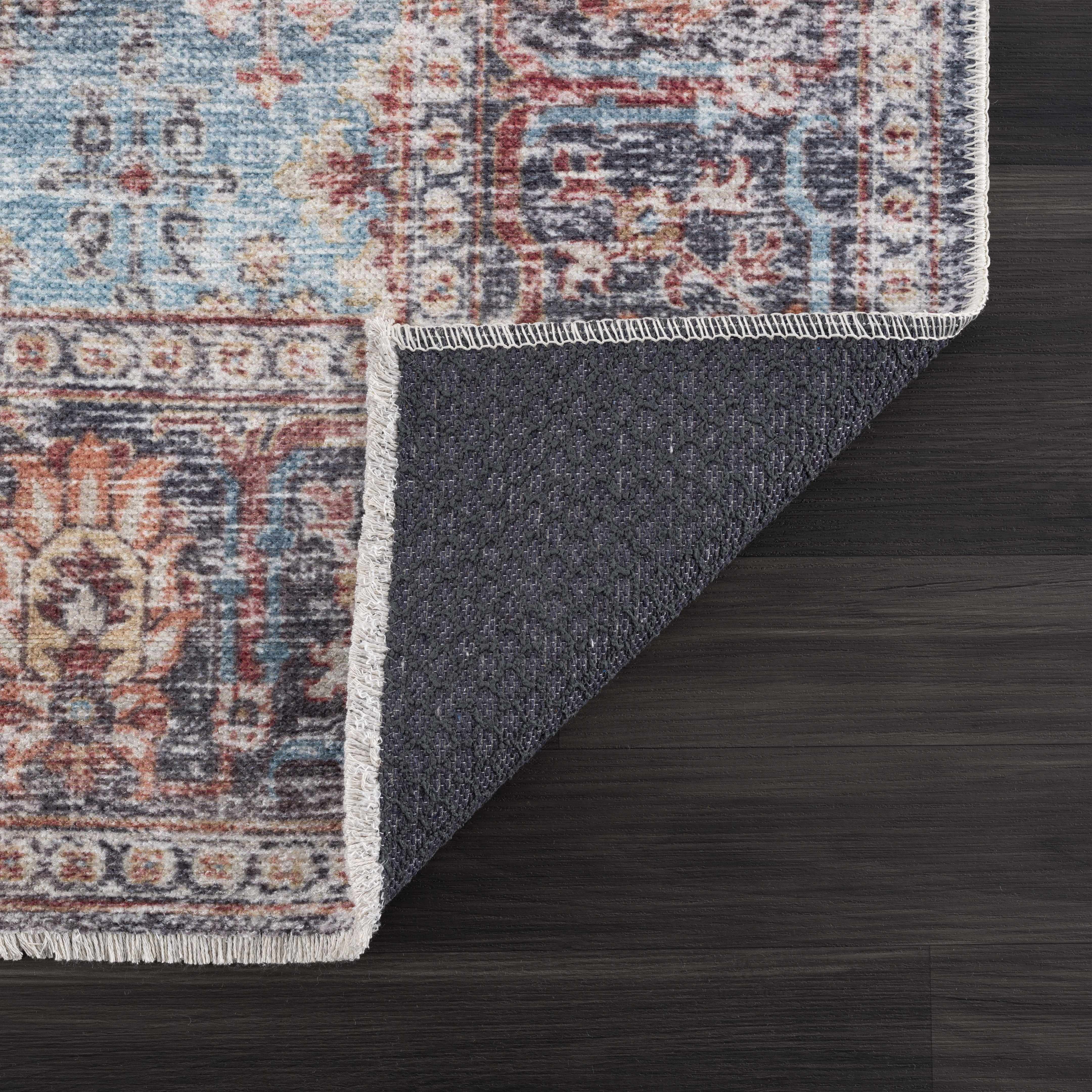 Blue Burgundy Holi-2302 Washable Area Rug - Clearance-4